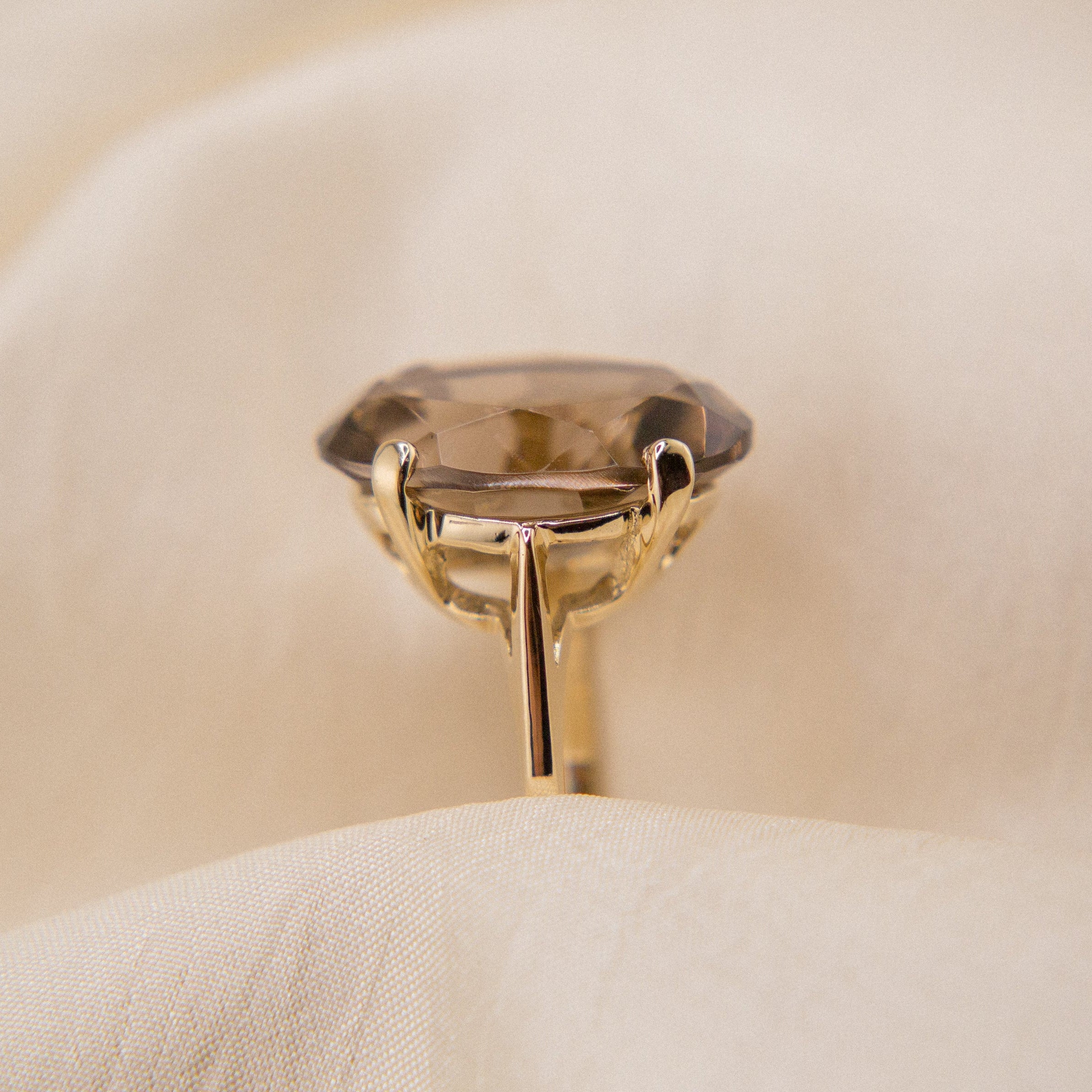 14k Smokey Quartz Cocktail ring | sz 7.5