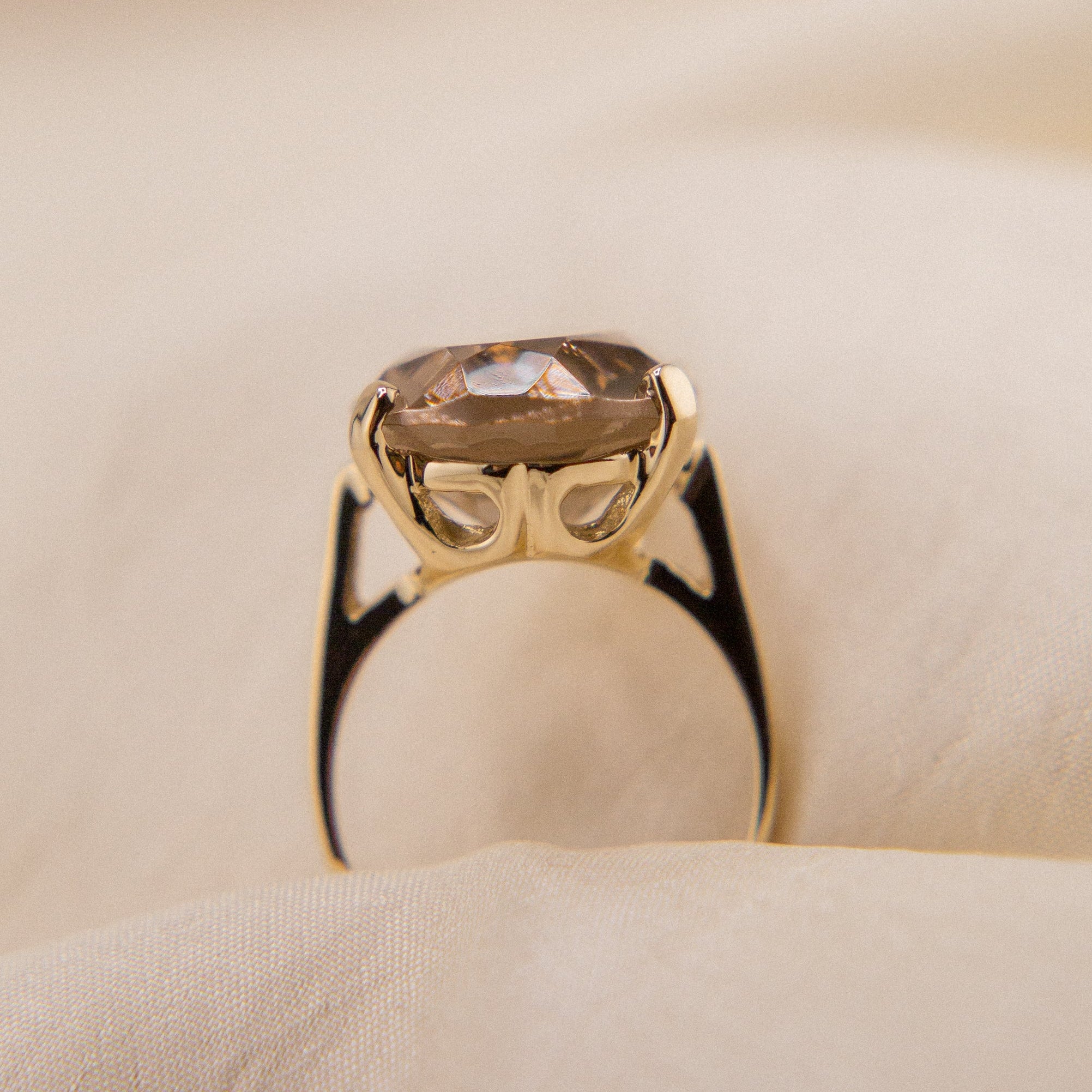 14k Smokey Quartz Cocktail ring | sz 7.5