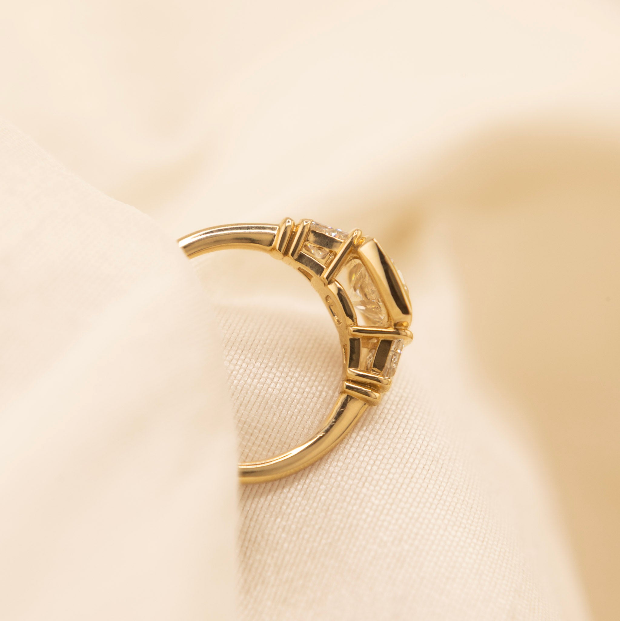 14k Gia Ring with 1.47ct Cushion Lab Diamond | Sz 5.25