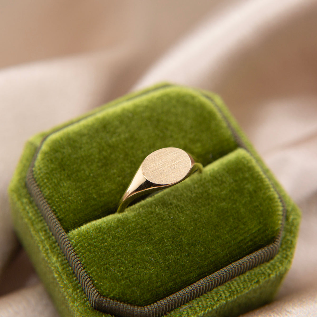 14K Gold Oval Signet Ring Lg Oval | Made to Order