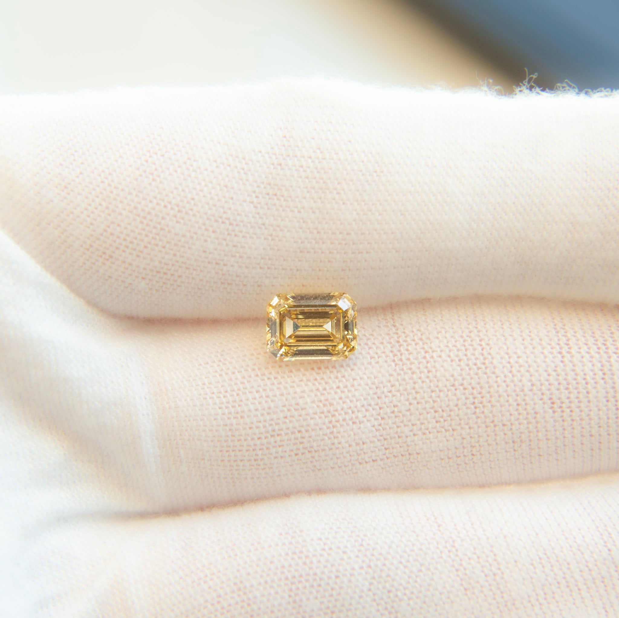 2ct Emerald Cut Yellow Lab Diamond