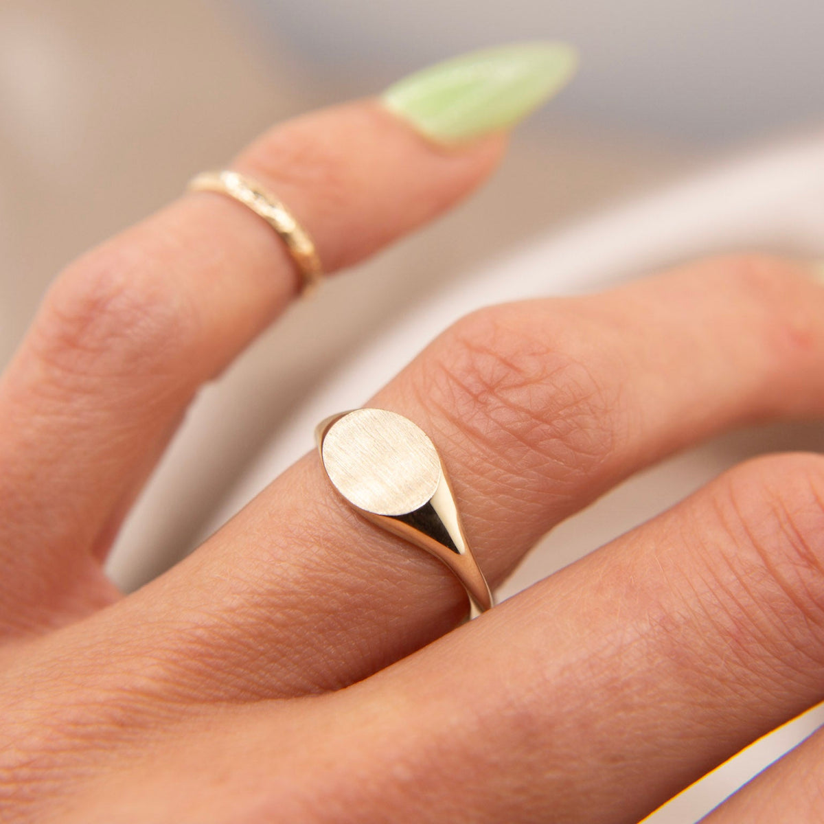 14K Gold Oval Signet Ring Lg Oval | Made to Order