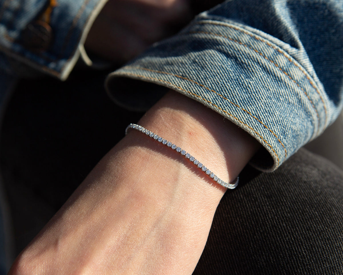 14k white gold diamond tennis bracelet tcw 2.0 | 7"