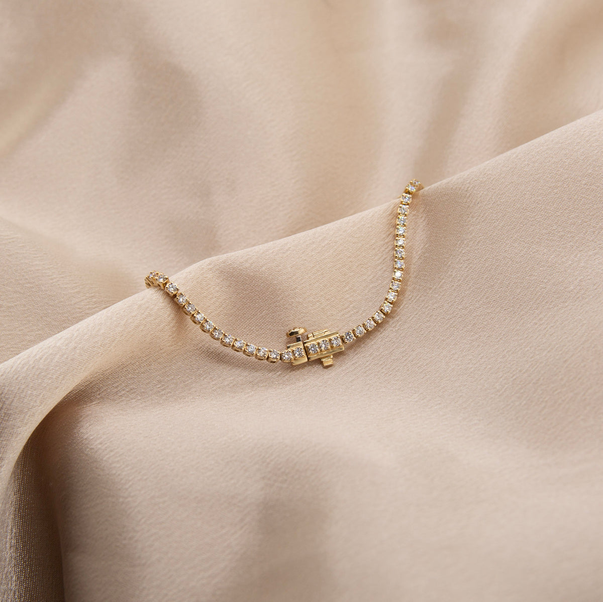 14k yellow gold diamond tennis bracelet tcw 2.0 | 7"