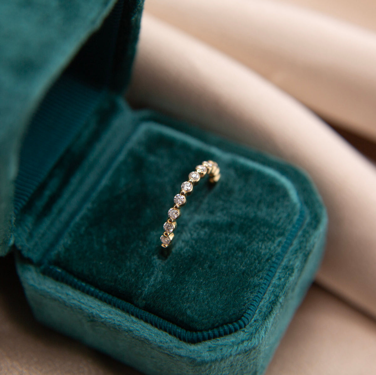 14K Yellow Gold Moissanite Anniversary Band