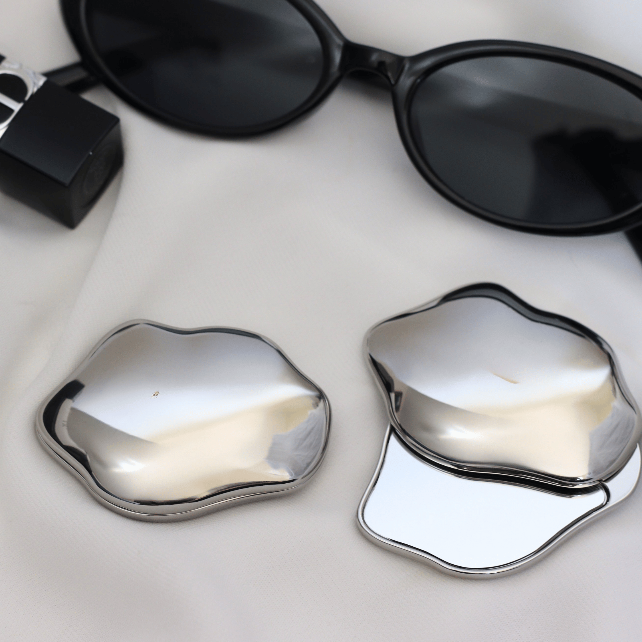 Silver Cloud Compact Mirror | Lifestyle