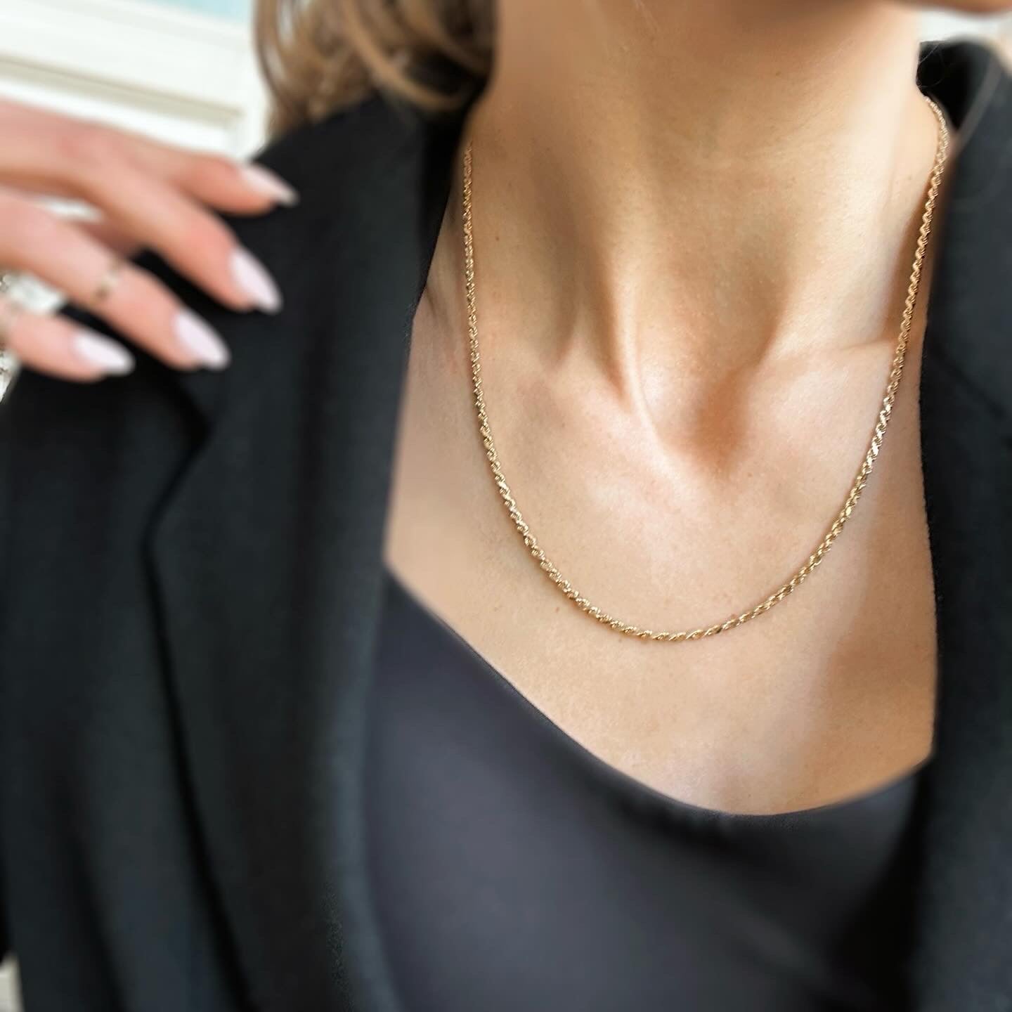 14K Medium Rope Chain| 18"