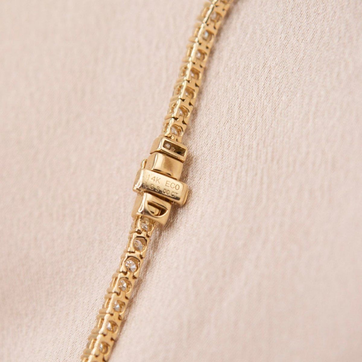 14k yellow gold diamond tennis bracelet tcw 3.0 | 7"