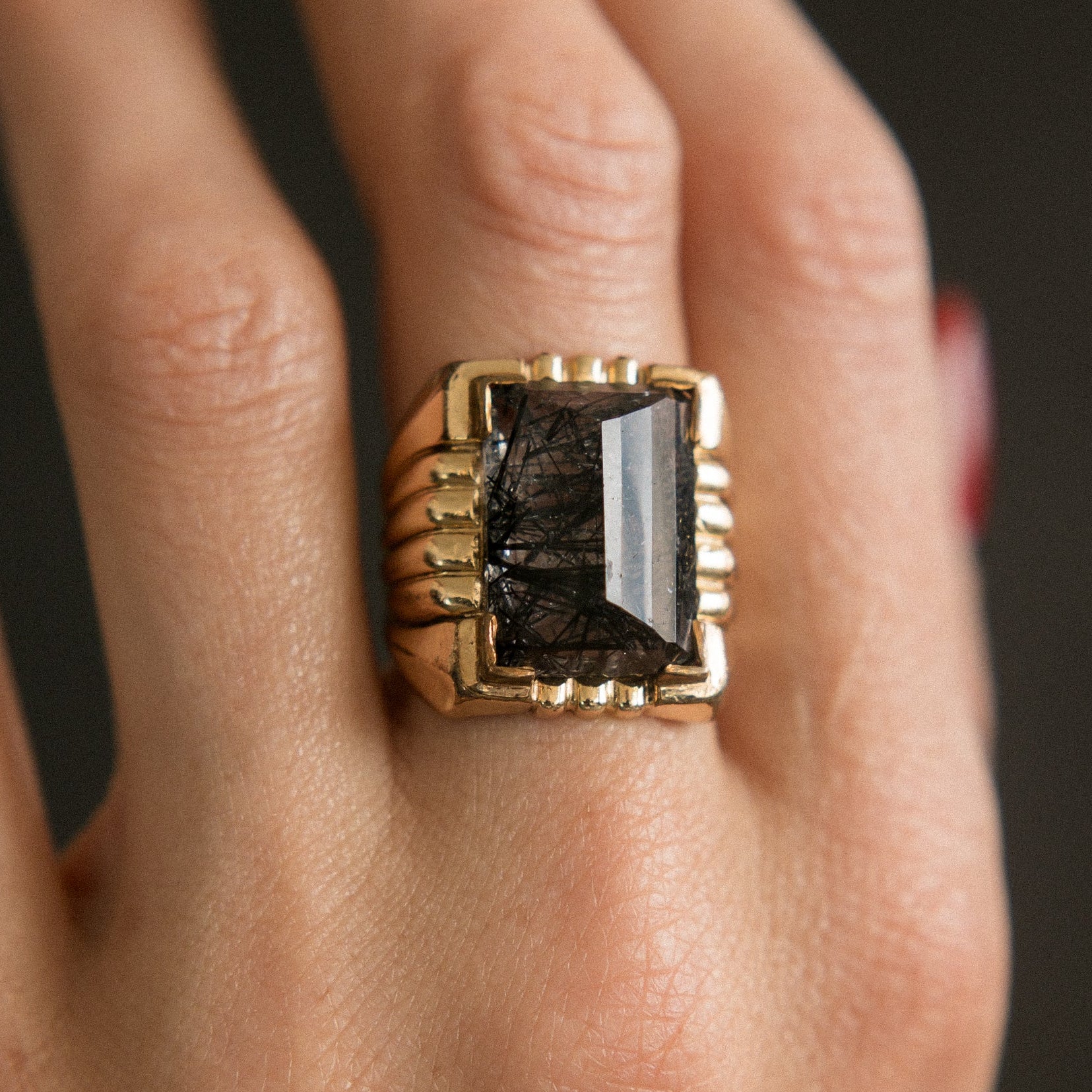 Rutilated Quartz GF ring | sz 7.75