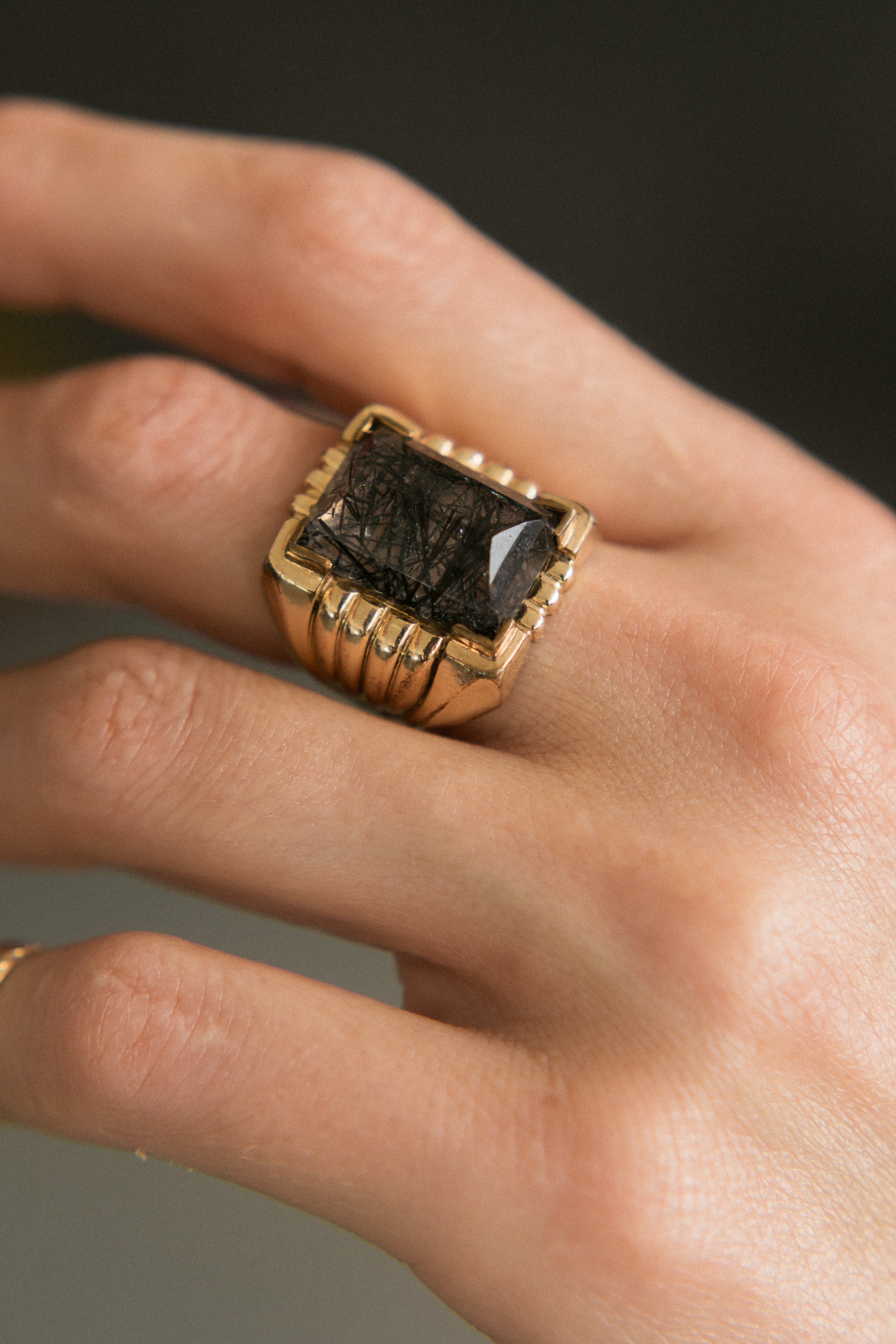 Rutilated Quartz GF ring | sz 7.75