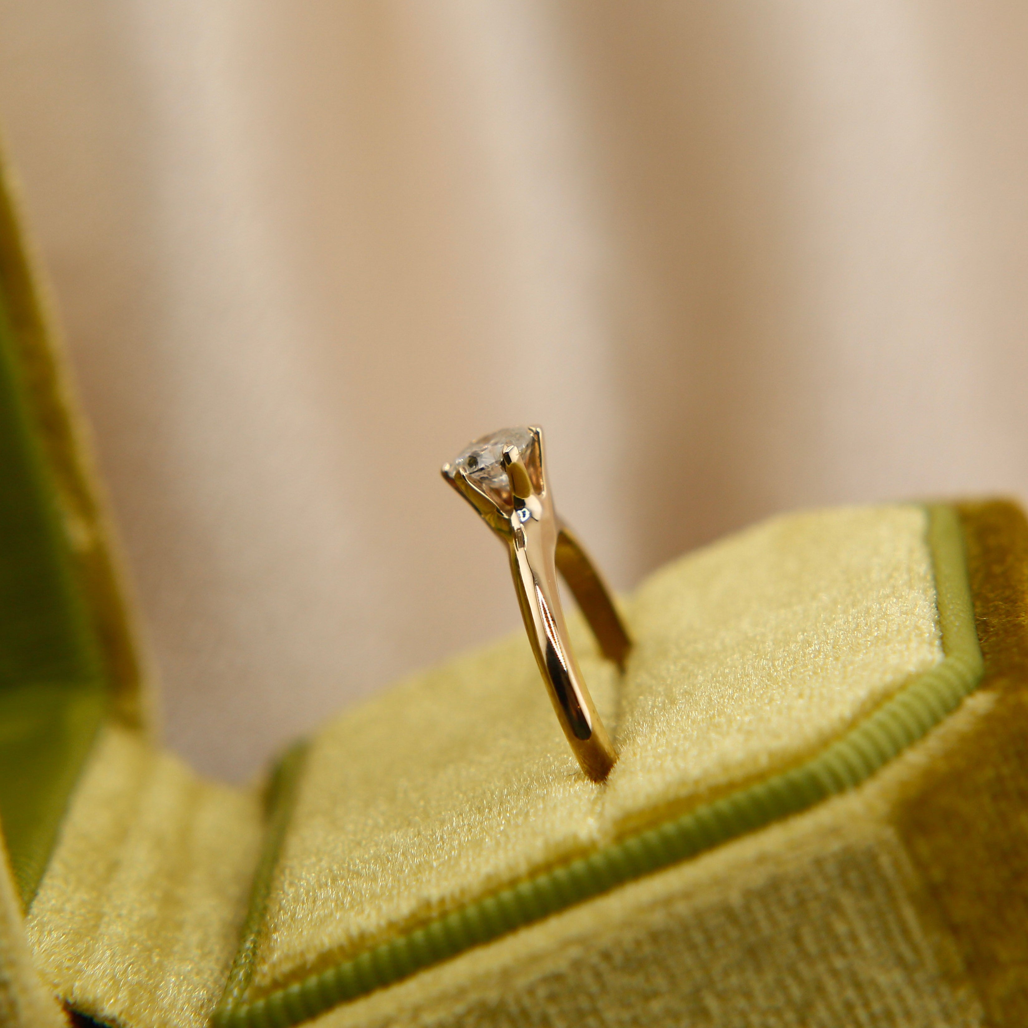 Antique Crown Natural Diamond Solitaire | sz 6.5