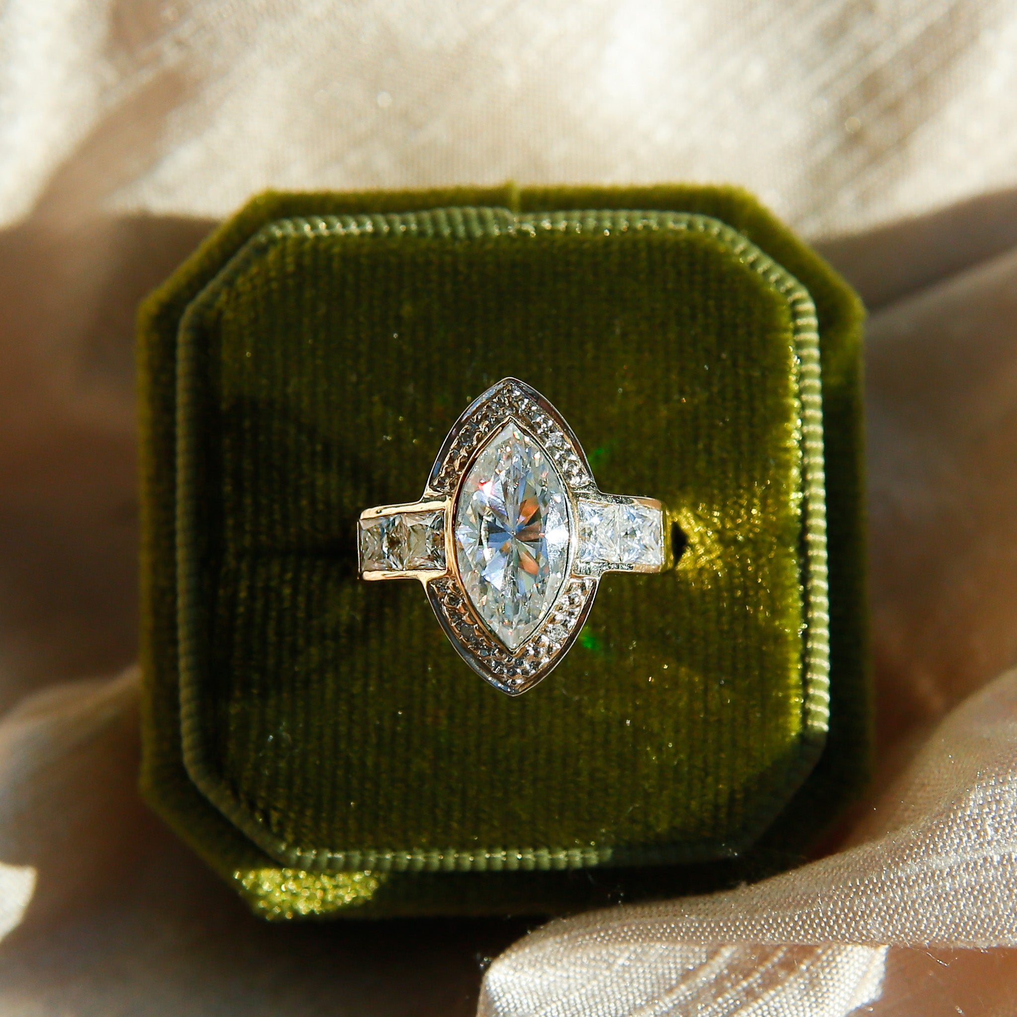 3ct Marquise Moissanite Engagement Ring | sz 7.25