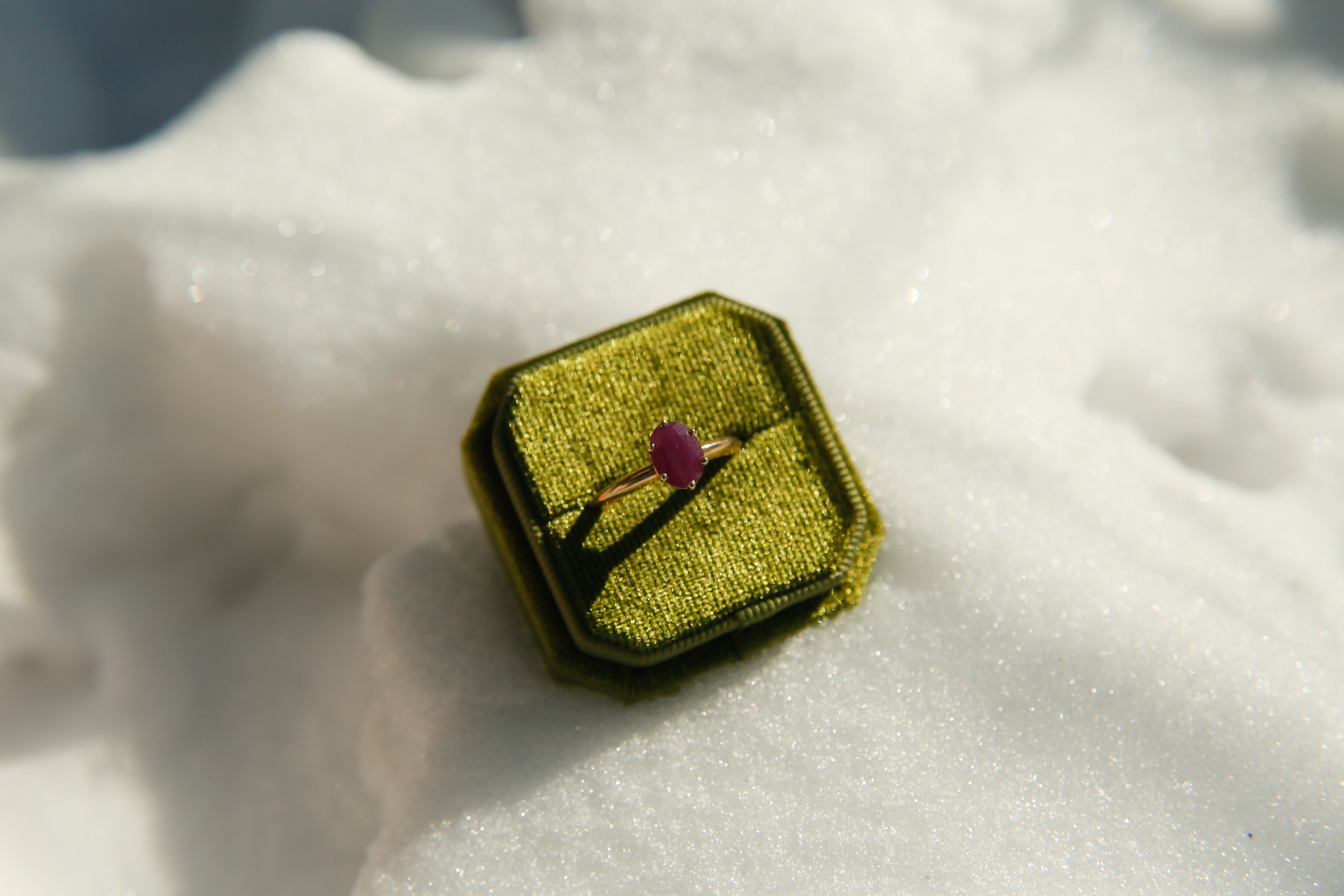 10k Antique Natural Ruby Solitaire Ring | sz 8