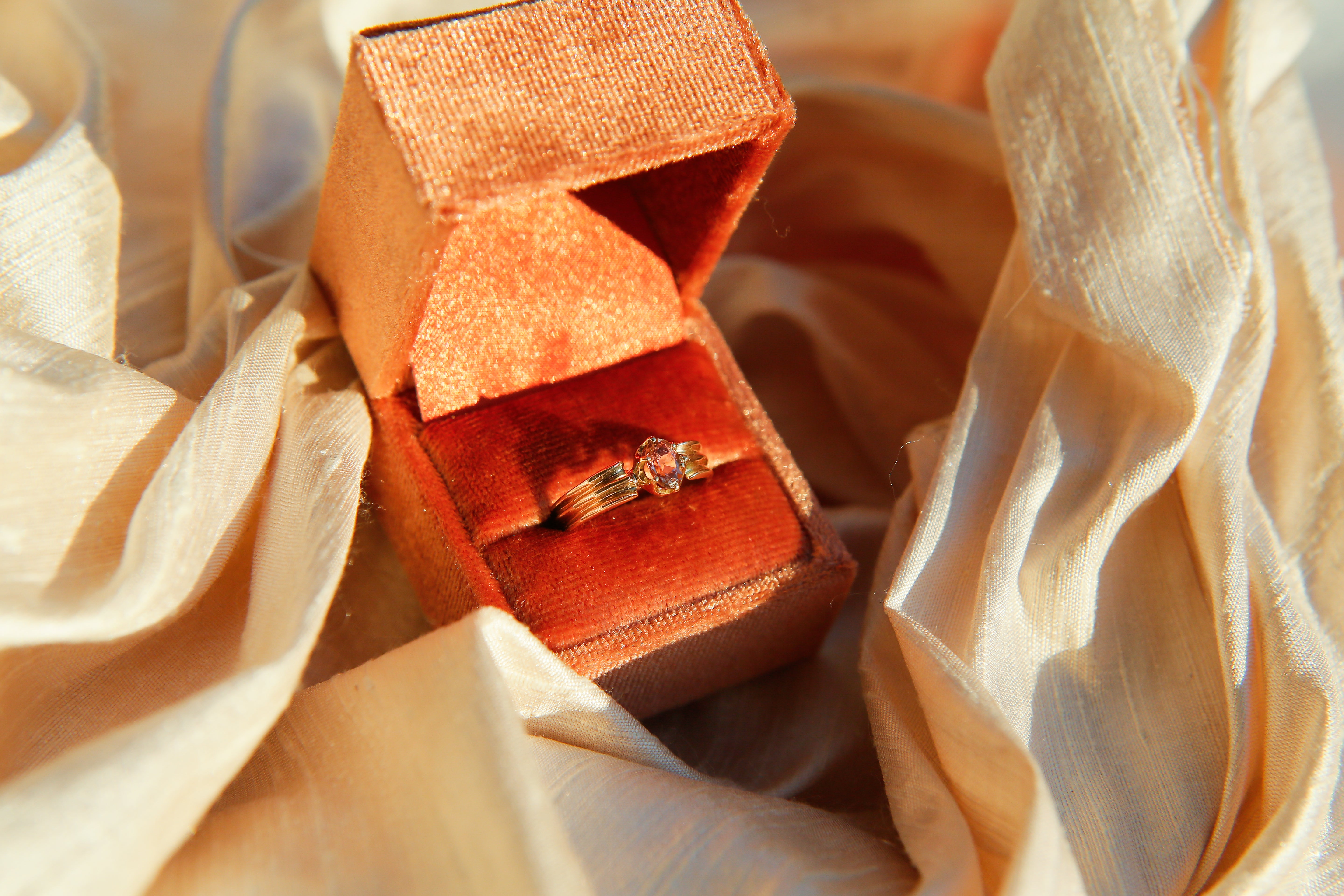 10K YG Peach Tourmaline Ring | Sz 6.75