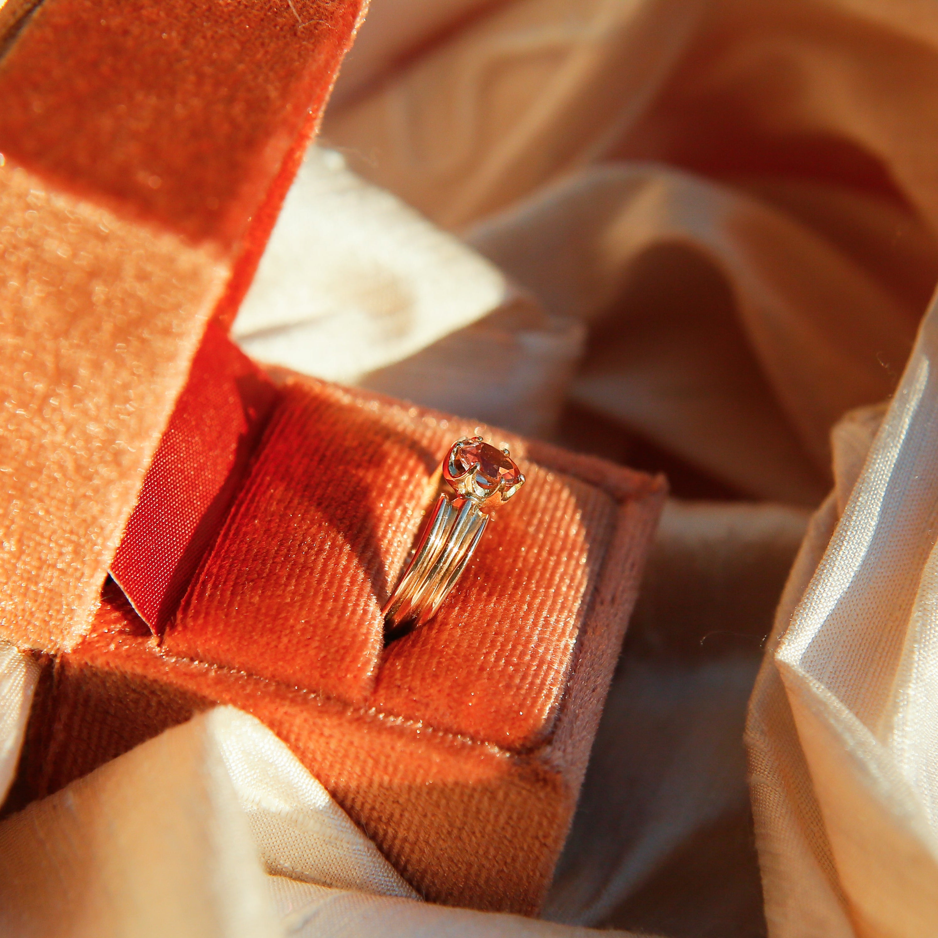10K YG Peach Tourmaline Ring | Sz 6.75
