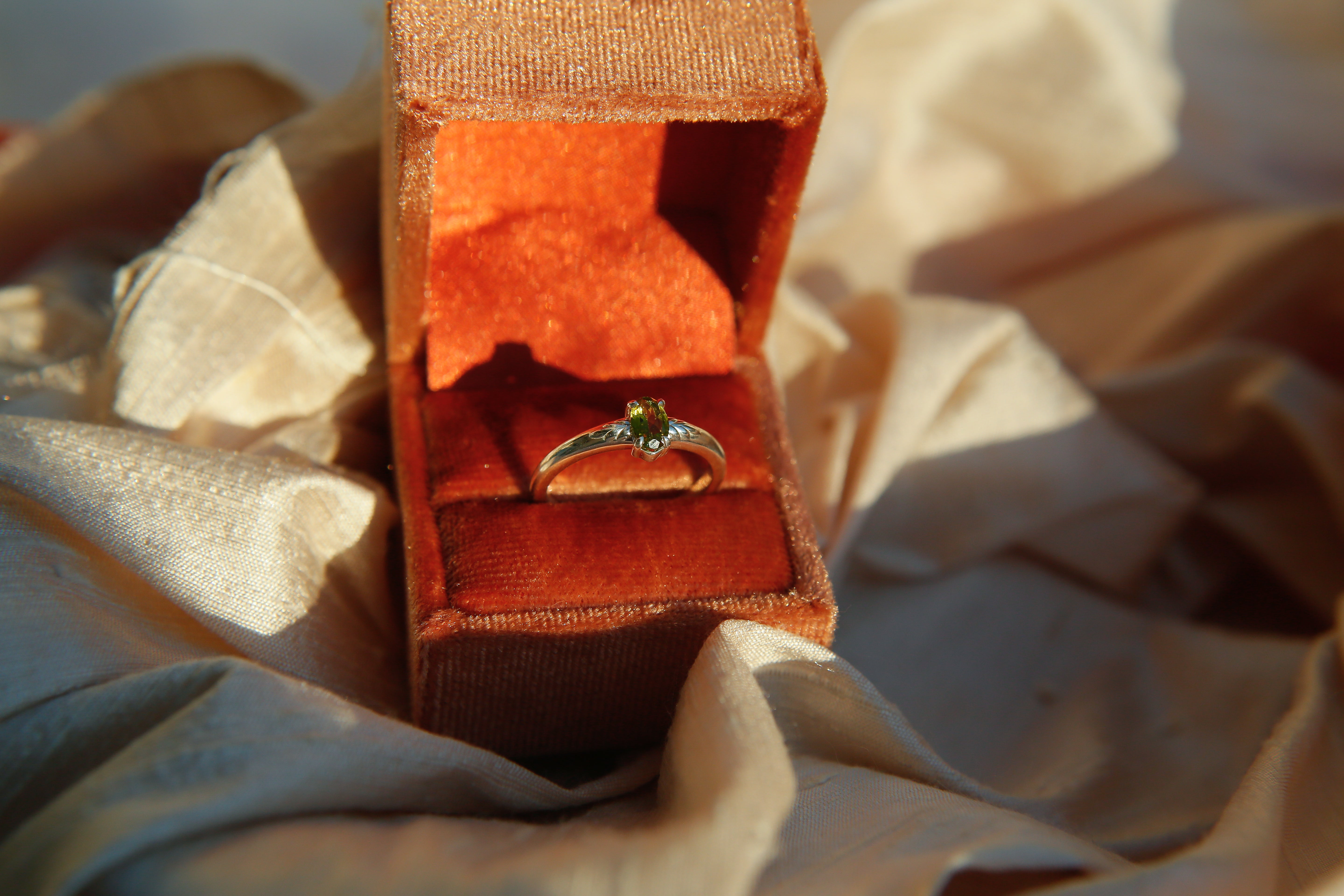 Sterling Silver Tourmaline Solitaire Ring | sz 7.75