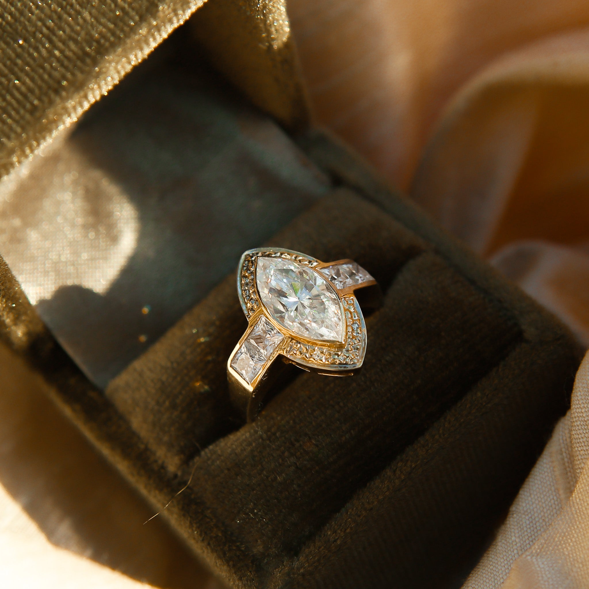 3ct Marquise Moissanite Engagement Ring | sz 7.25