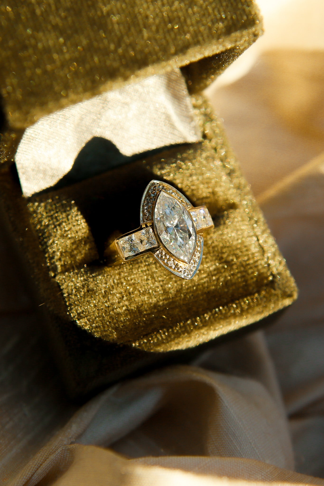 3ct Marquise Moissanite Engagement Ring | sz 7.25