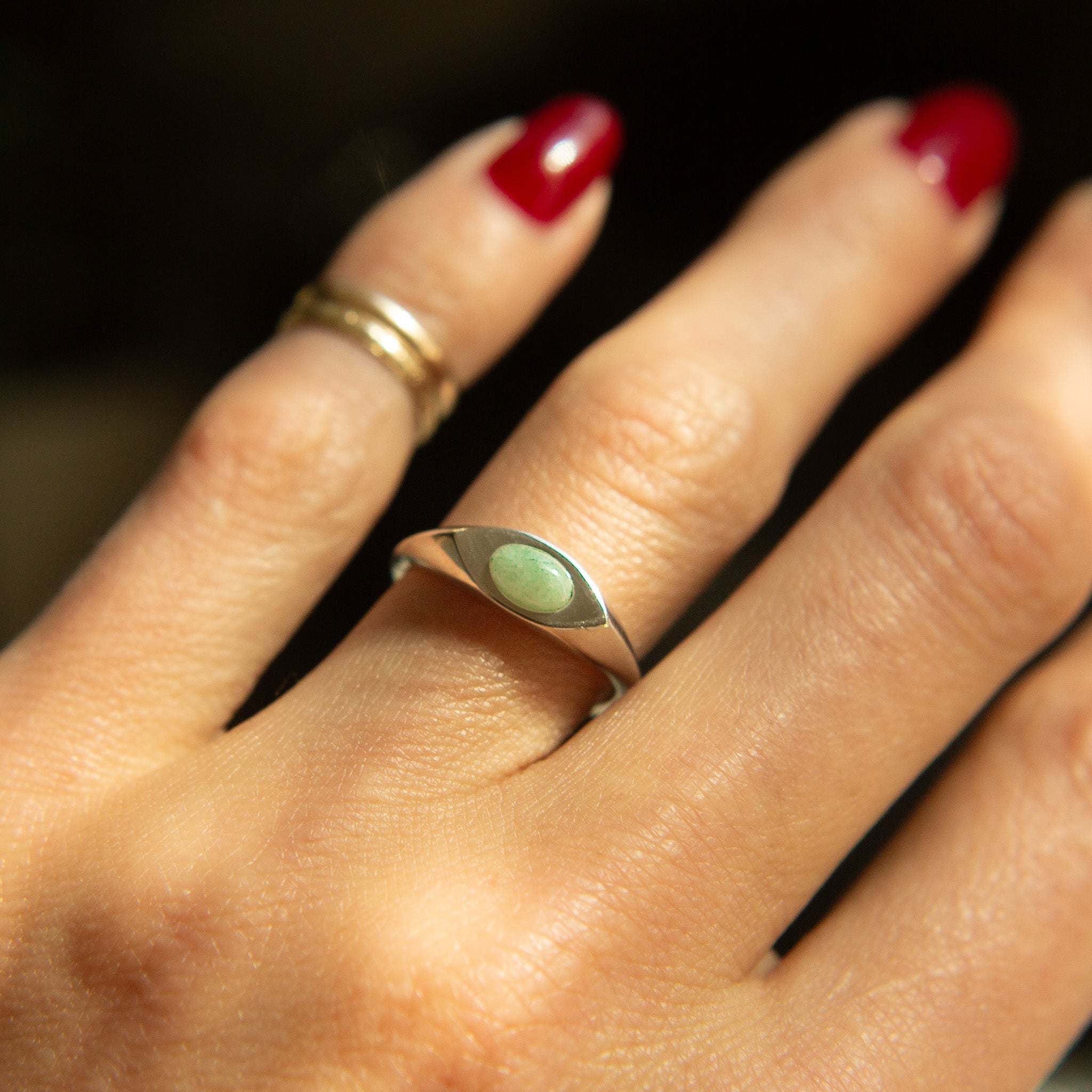 Kira Silver Light Green Jade | Ring
