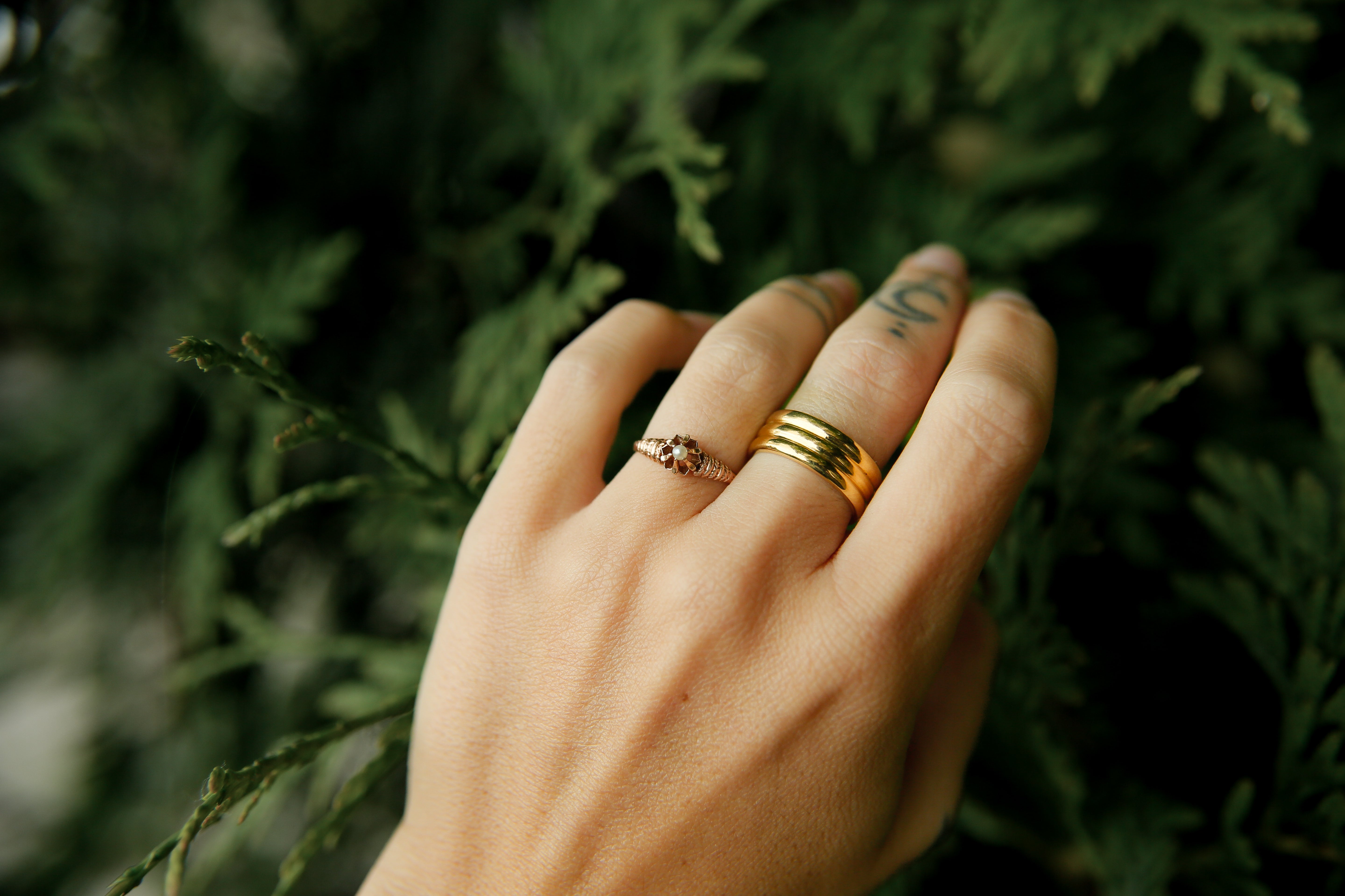 Antique 10k Solitaire Seed Pearl Ring | sz 5.5