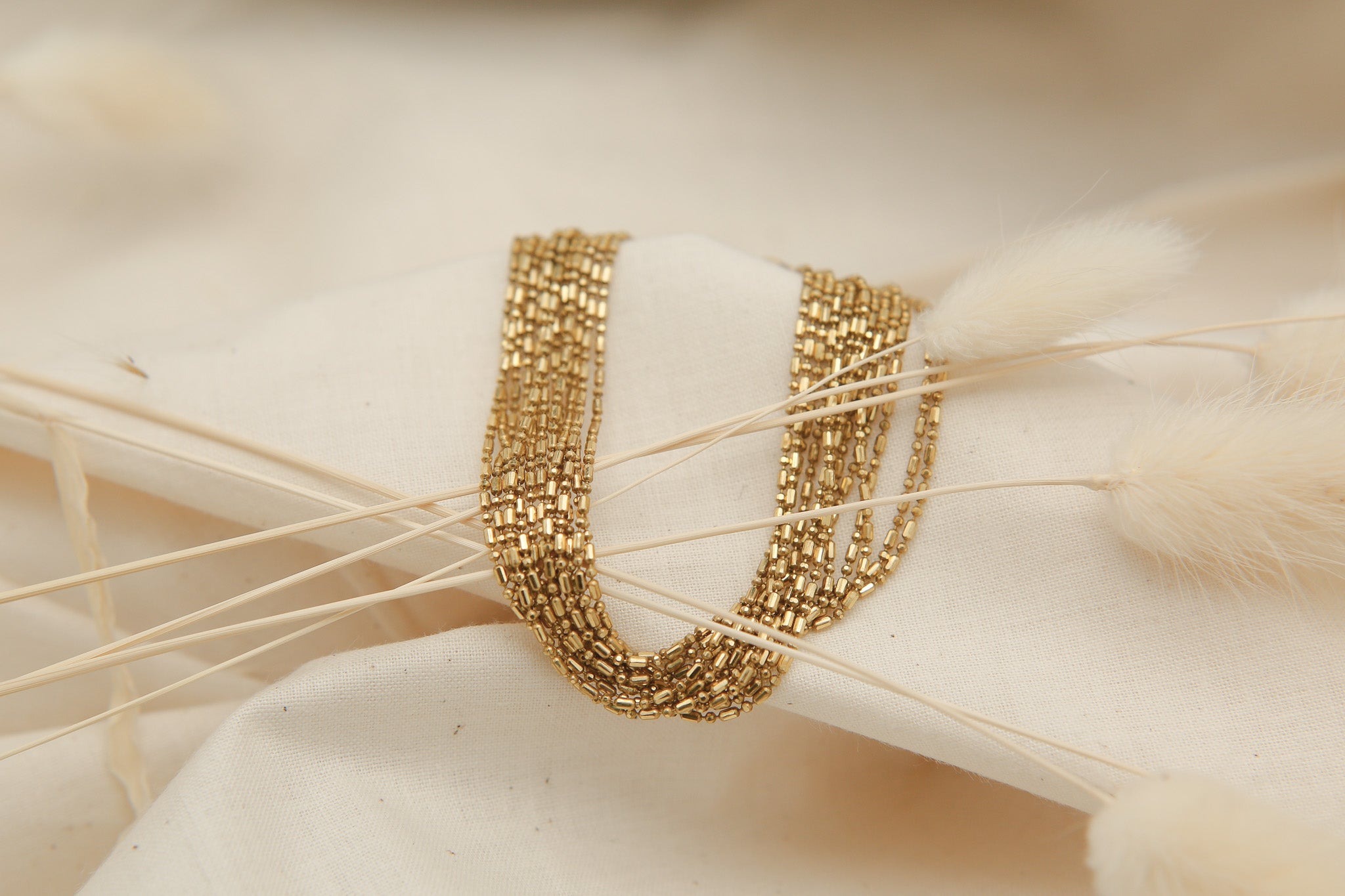 Faceted Multi-Strand Chain Bracelet