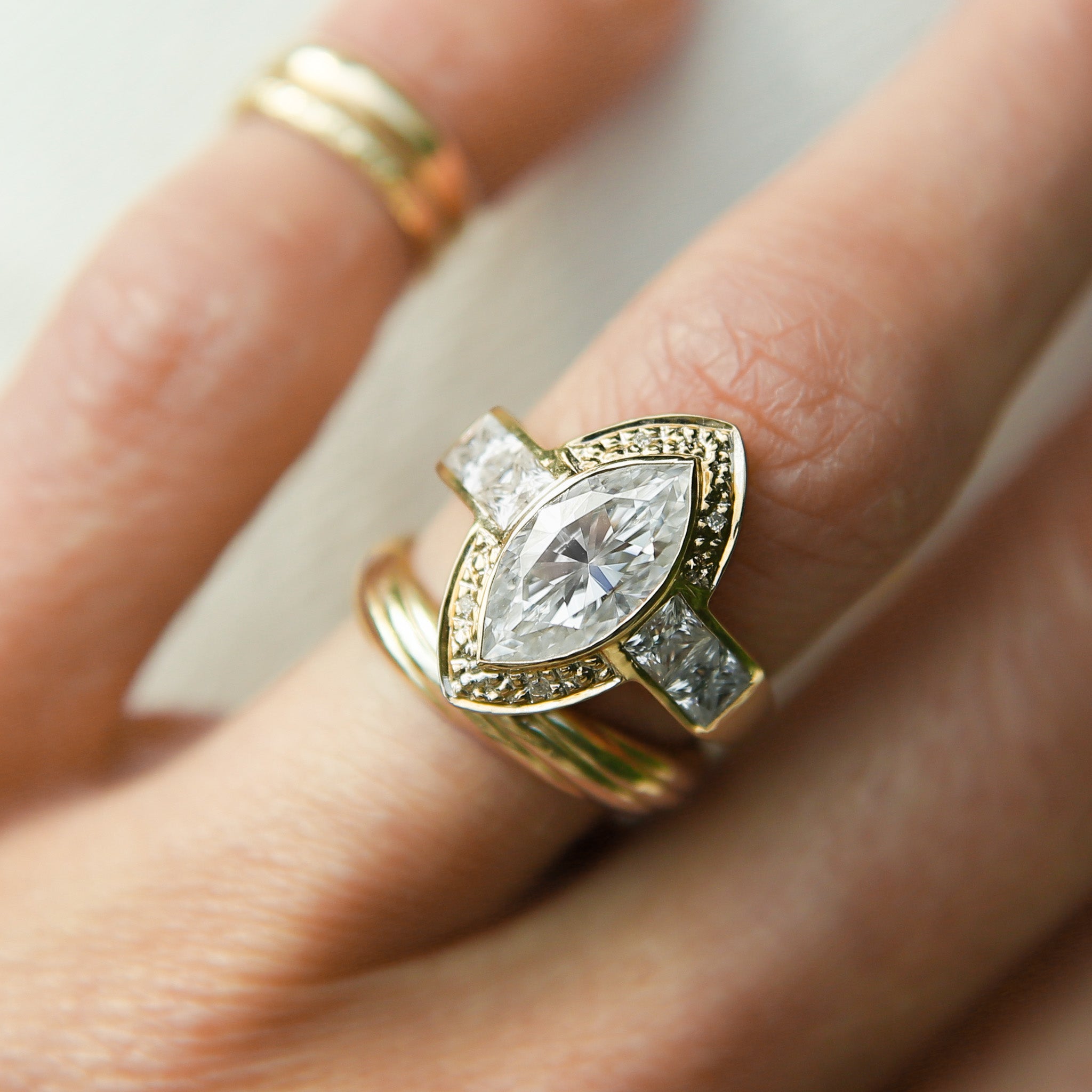3ct Marquise Moissanite Engagement Ring | sz 7.25