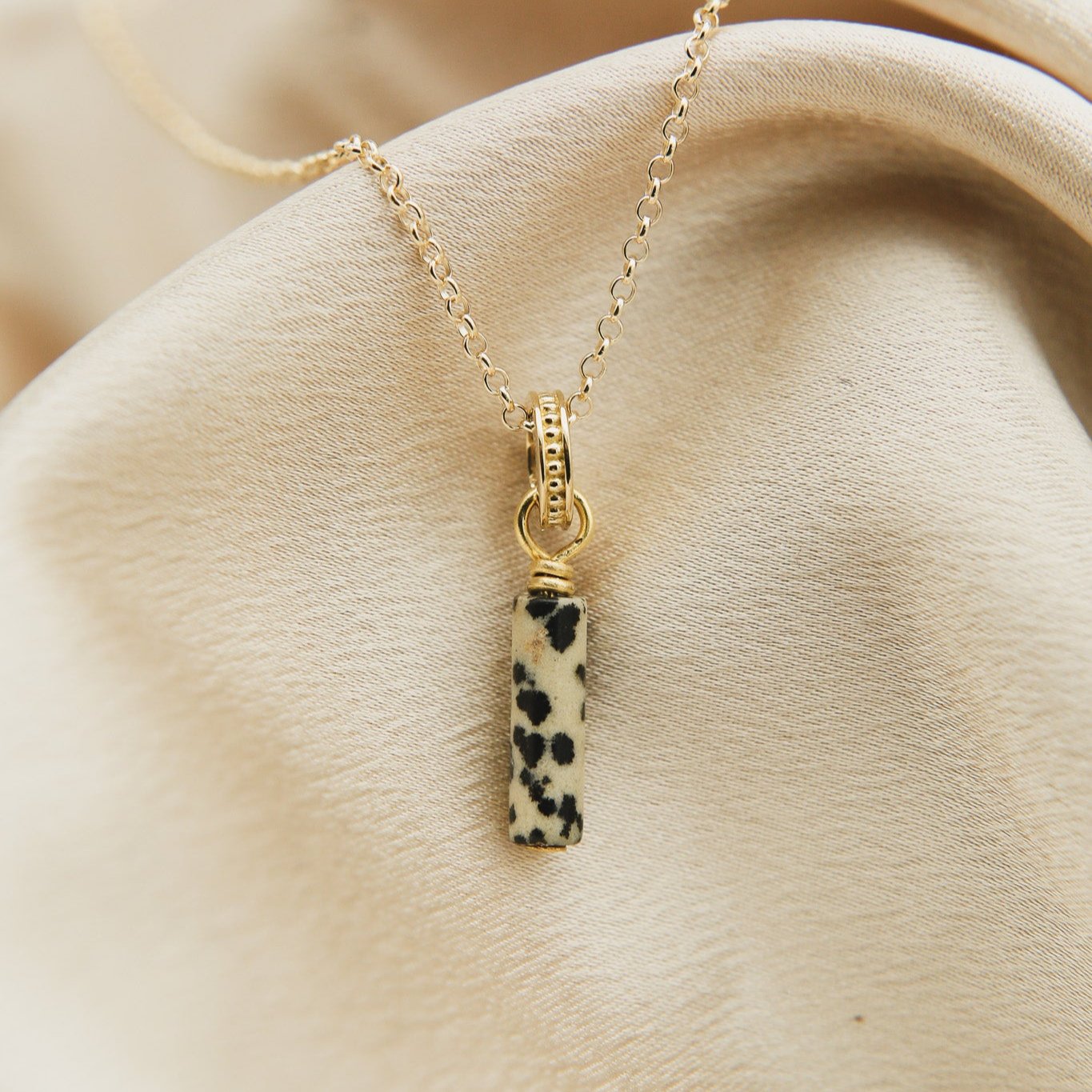Dalmatian jasper stone pendant