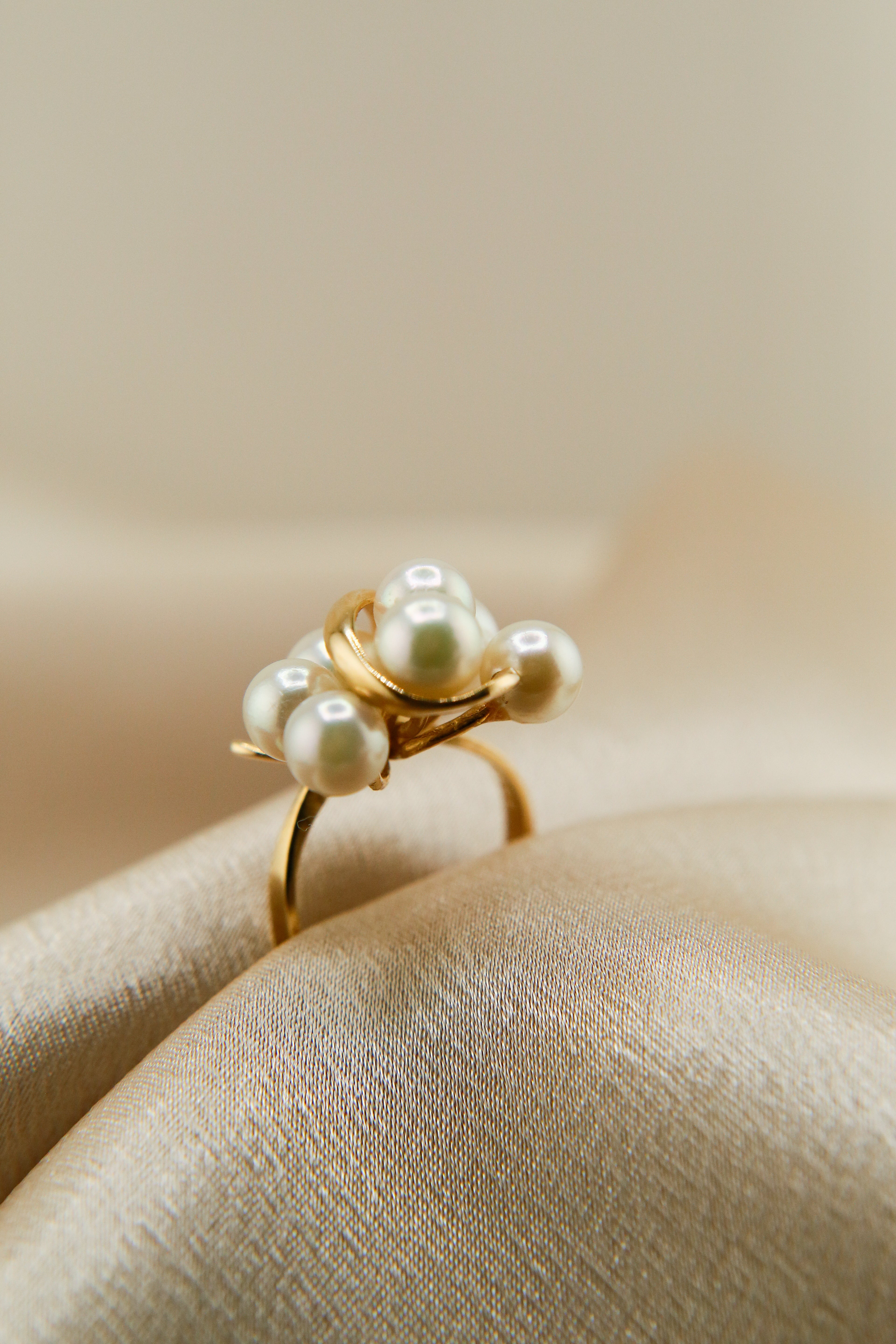 14k Tasaki Pearl Waterfall ring | sz 7