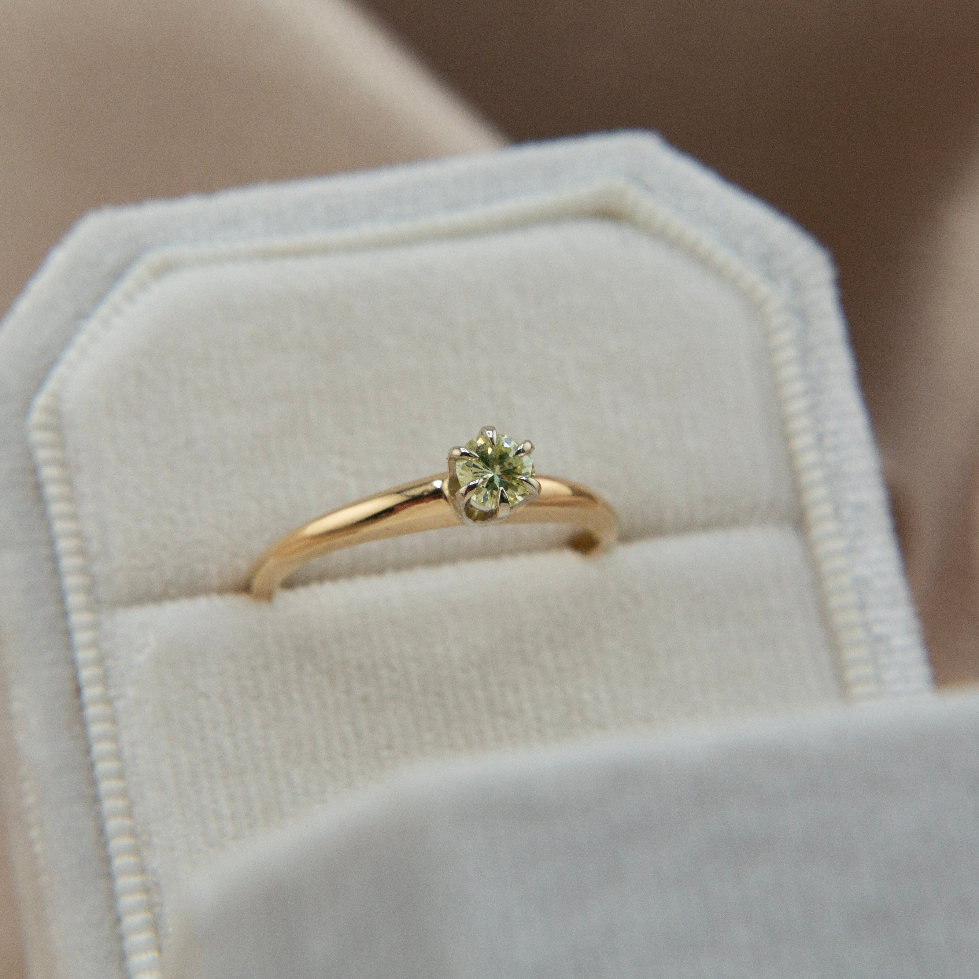 14k 6 prong diamond solitaire 0.2ct | sz 6.75