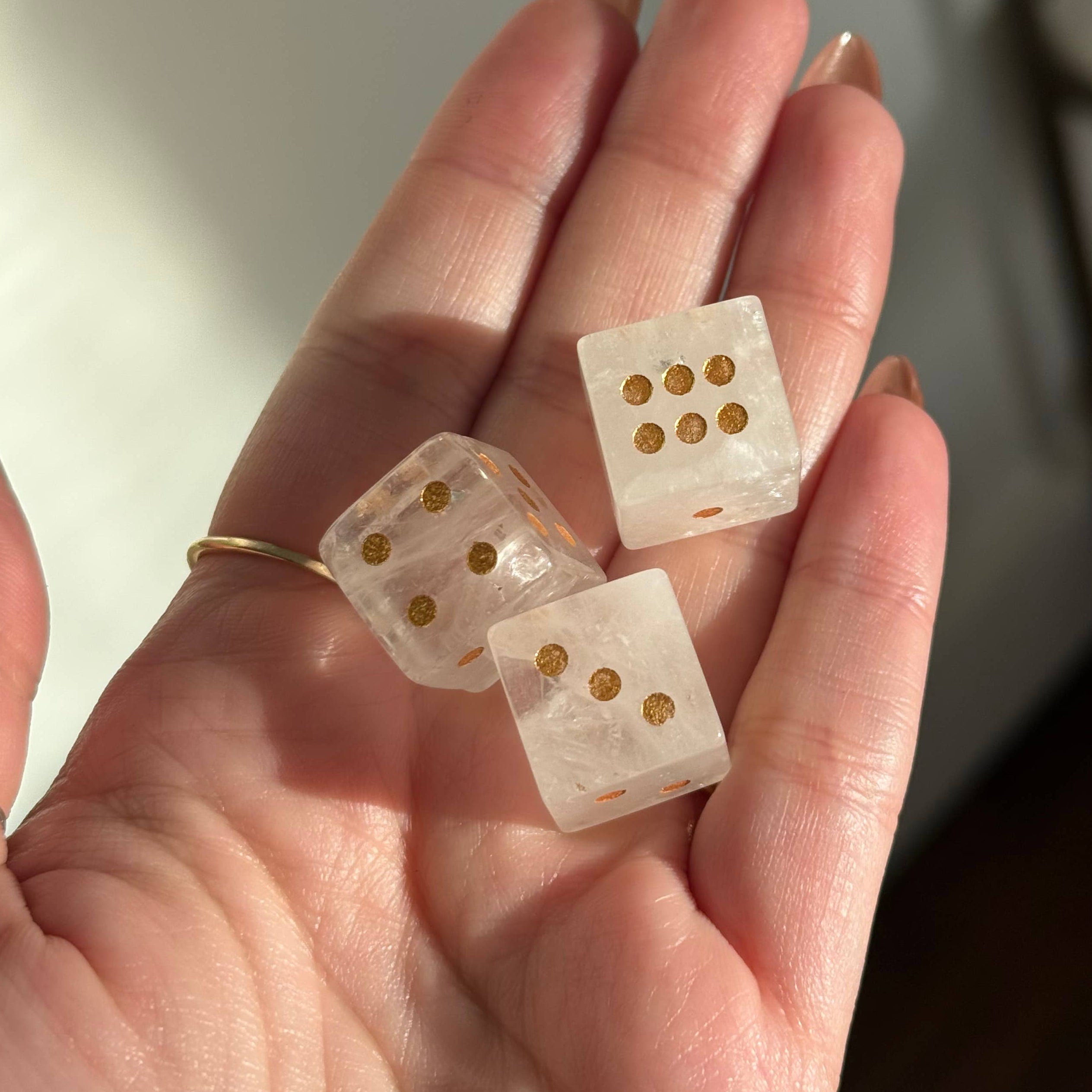 Clear Quartz Crystal Carved Dice | Lifestyle