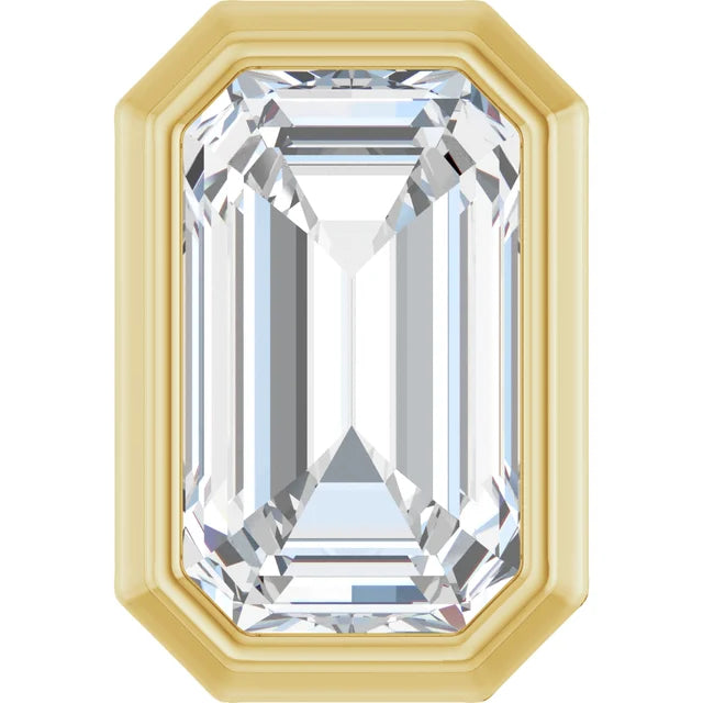 14k Yellow Gold Emerald Diamond Pendant