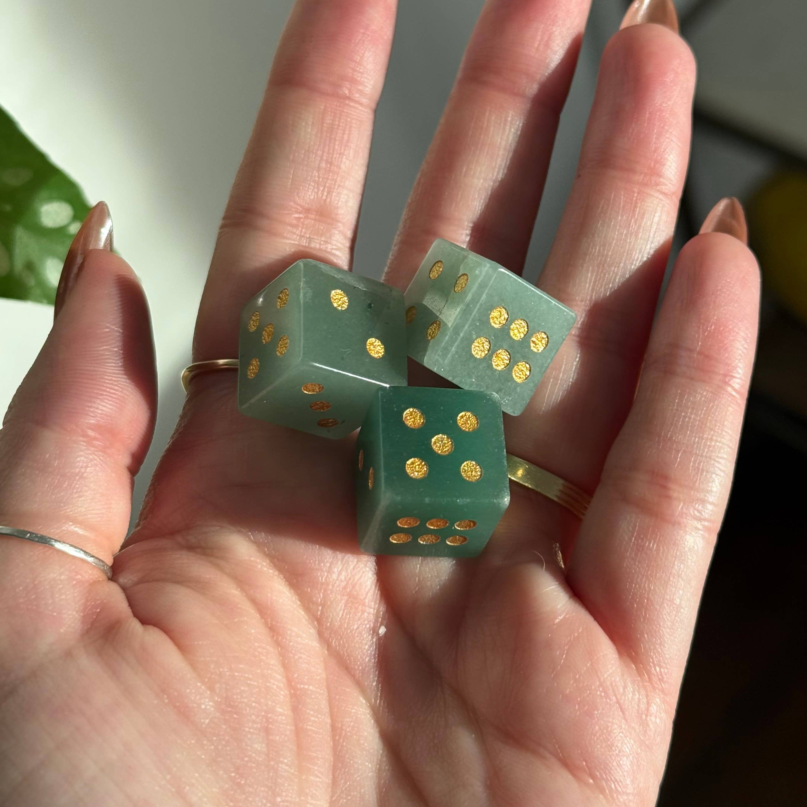 Green Aventurine Crystal Carved Dice | Lifestyle