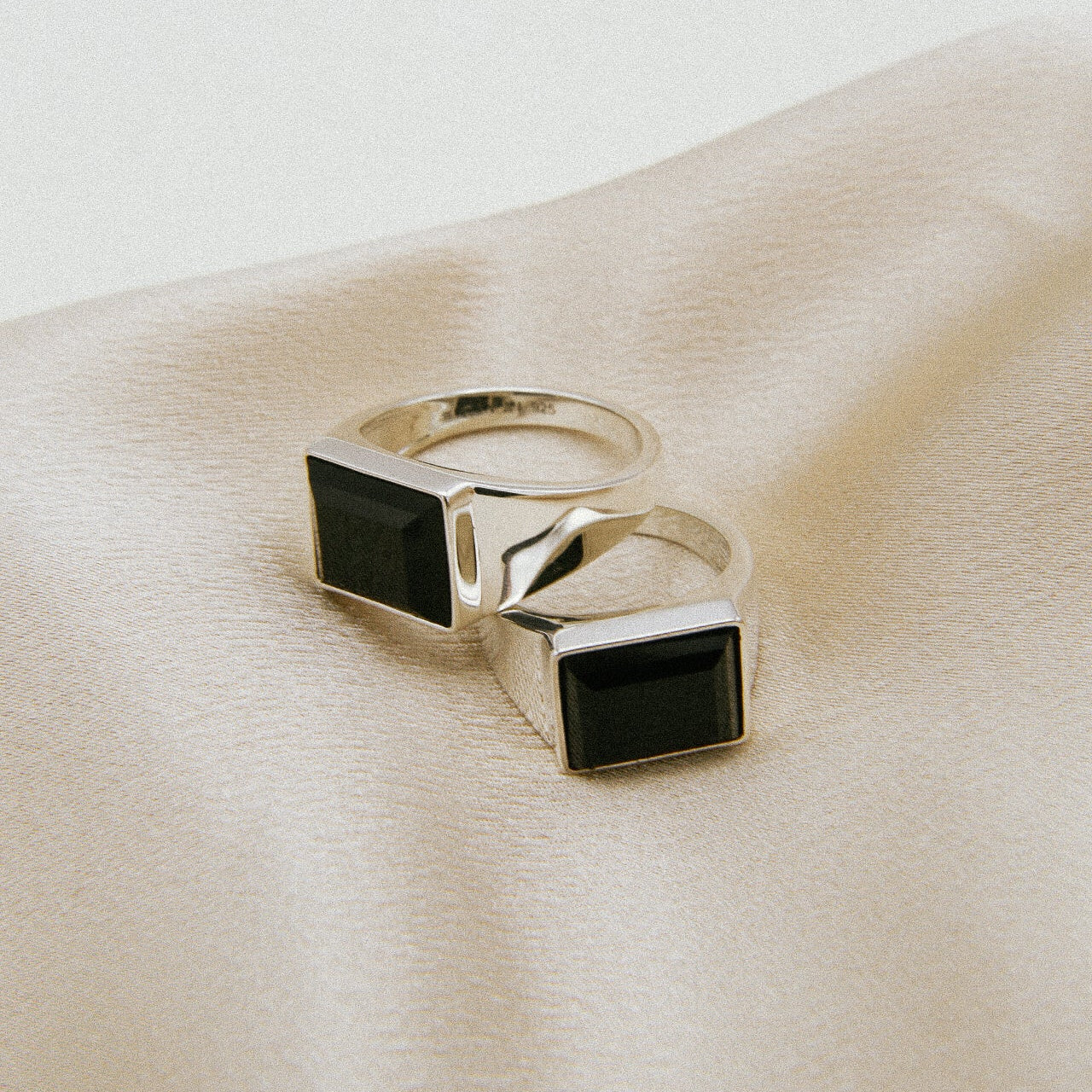 Velma rings with black set stones