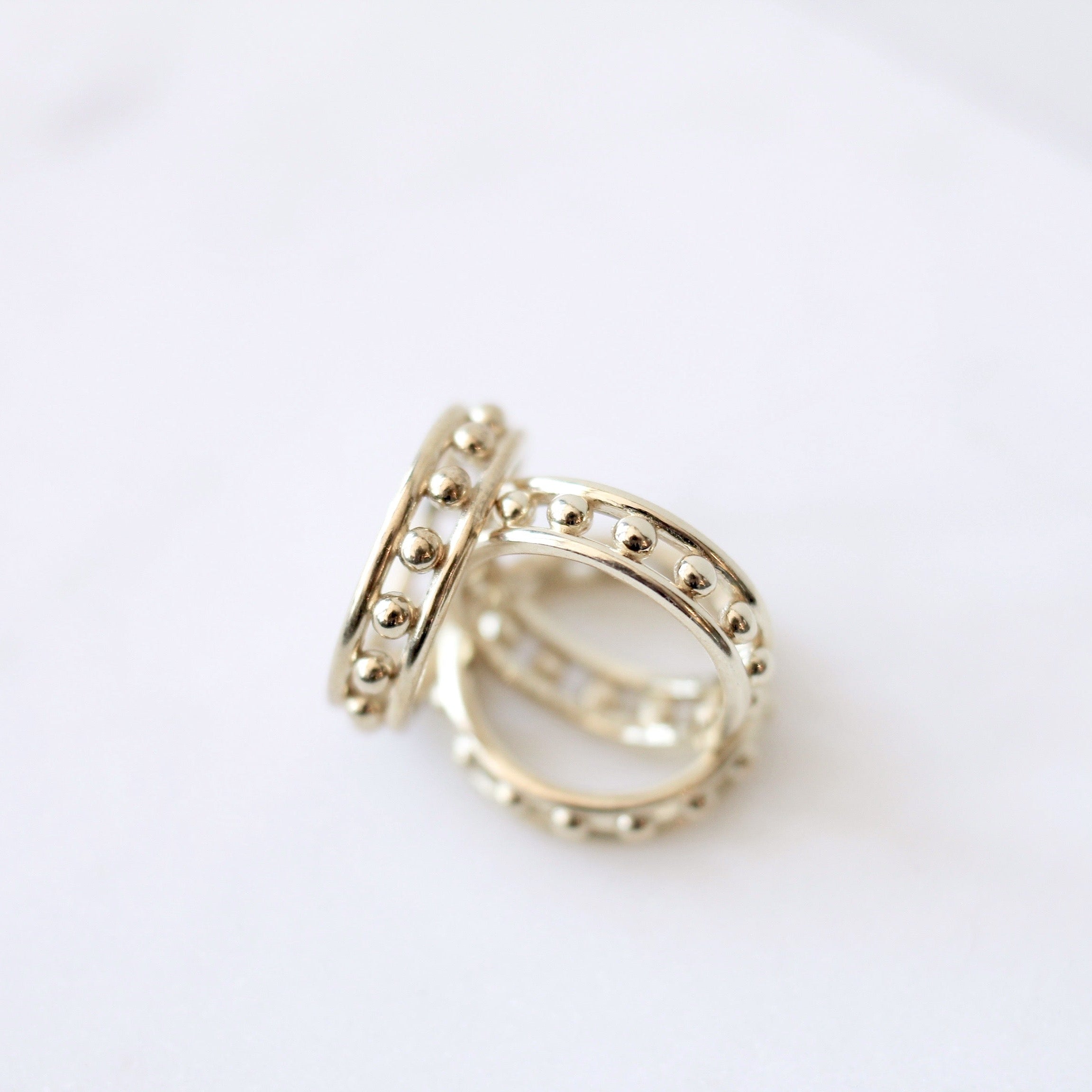 Cival Collective Jewelry design studio and boutique handmade designs. Modern cast brass ring. Classic design by Milwaukee, WI artists. Patterned stacking rings are comfortable and easy to wear.