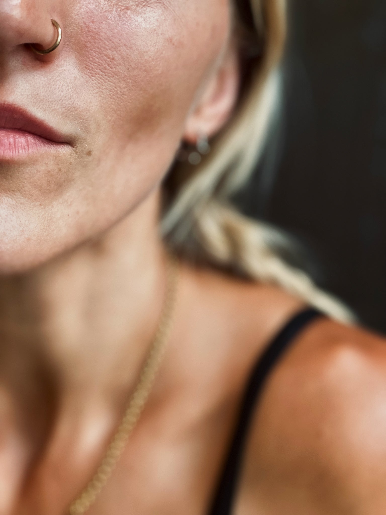 model wearing nose ring