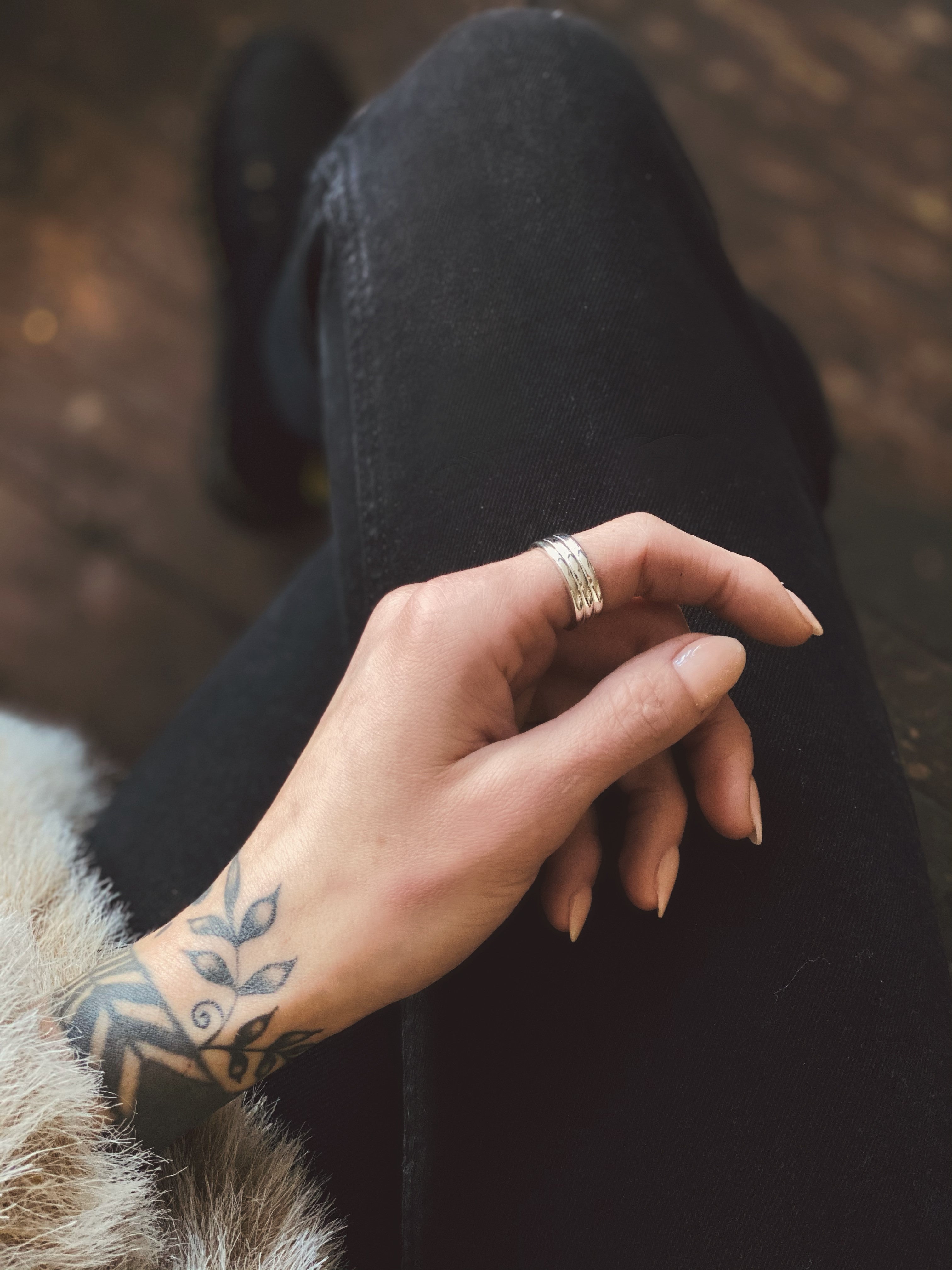 Sterling silver ella band on hand