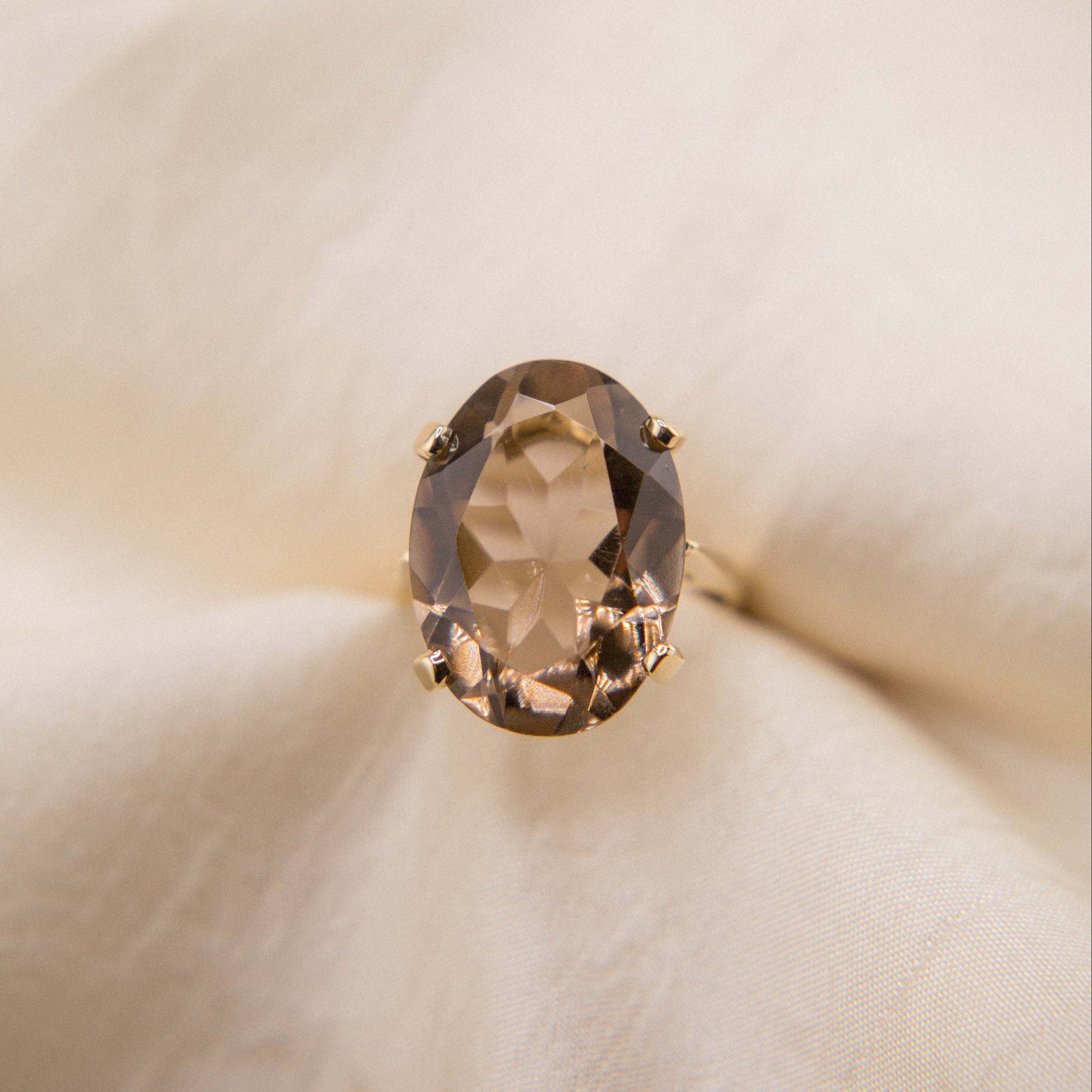 14k Smokey Quartz Cocktail ring | sz 7.5