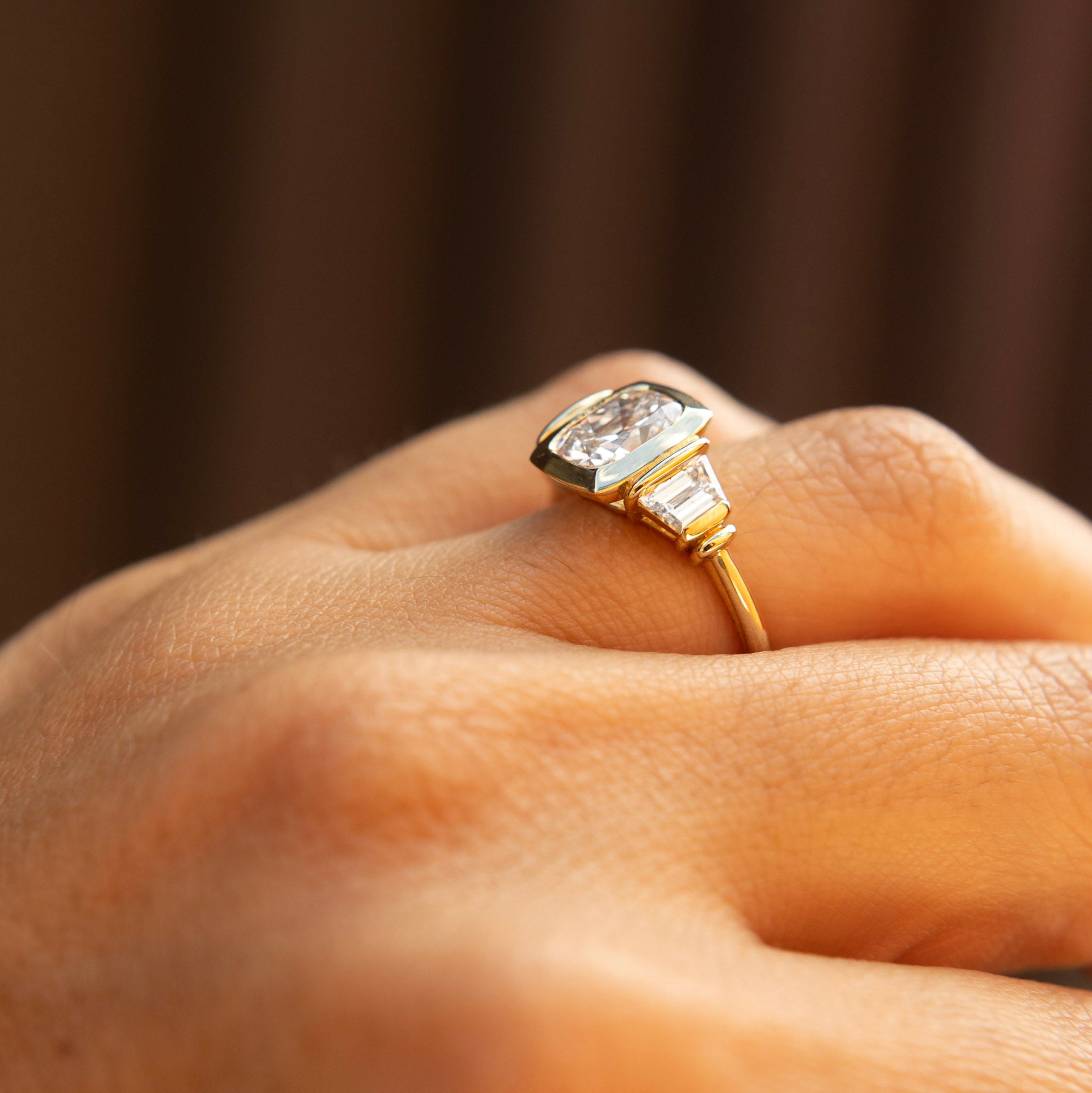14k Gia Ring with 1.47ct Cushion Lab Diamond | Sz 5.25