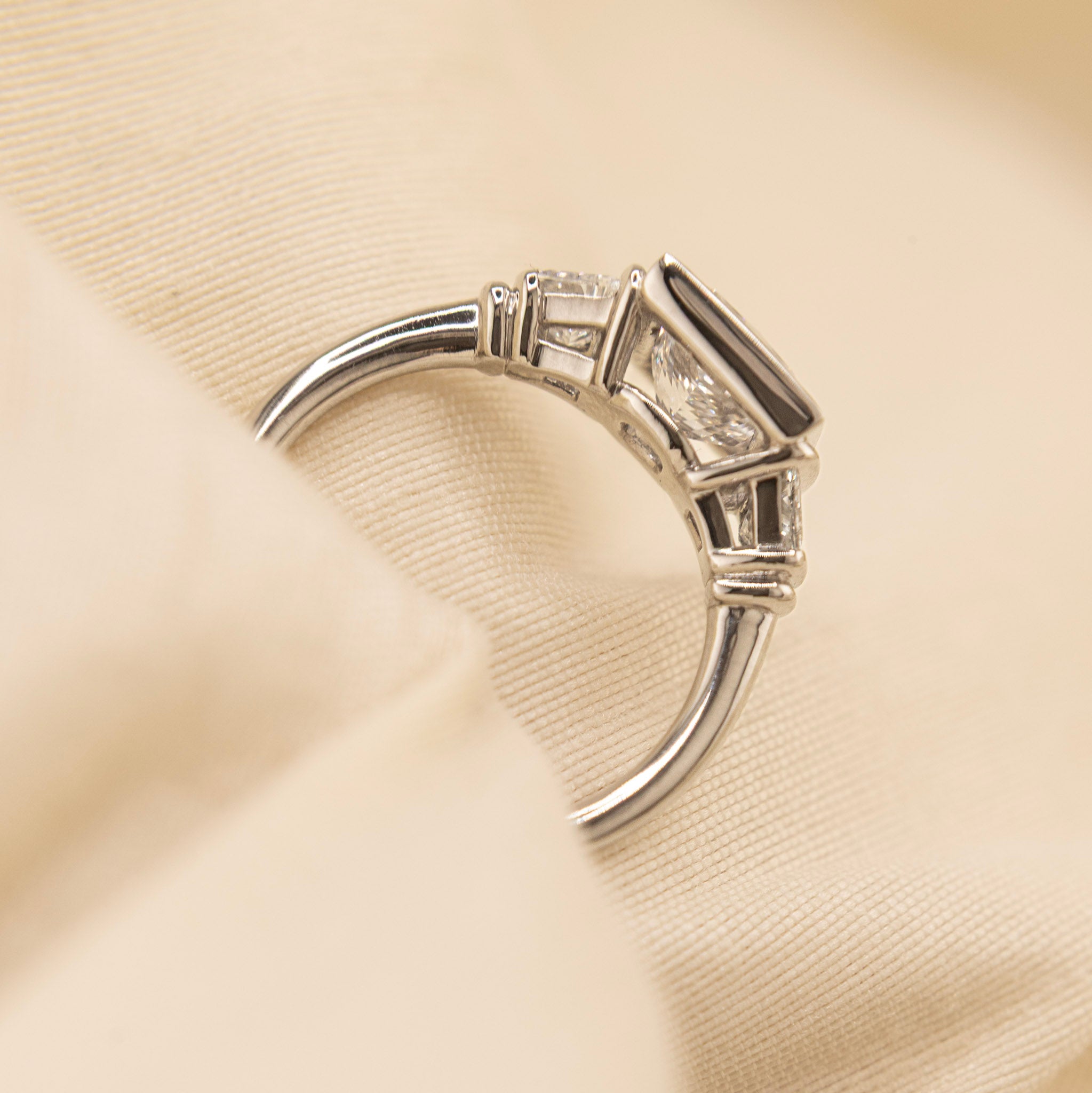 Platinum Gia Ring with 1.8ct Princess Lab Diamond | Sz 6.75