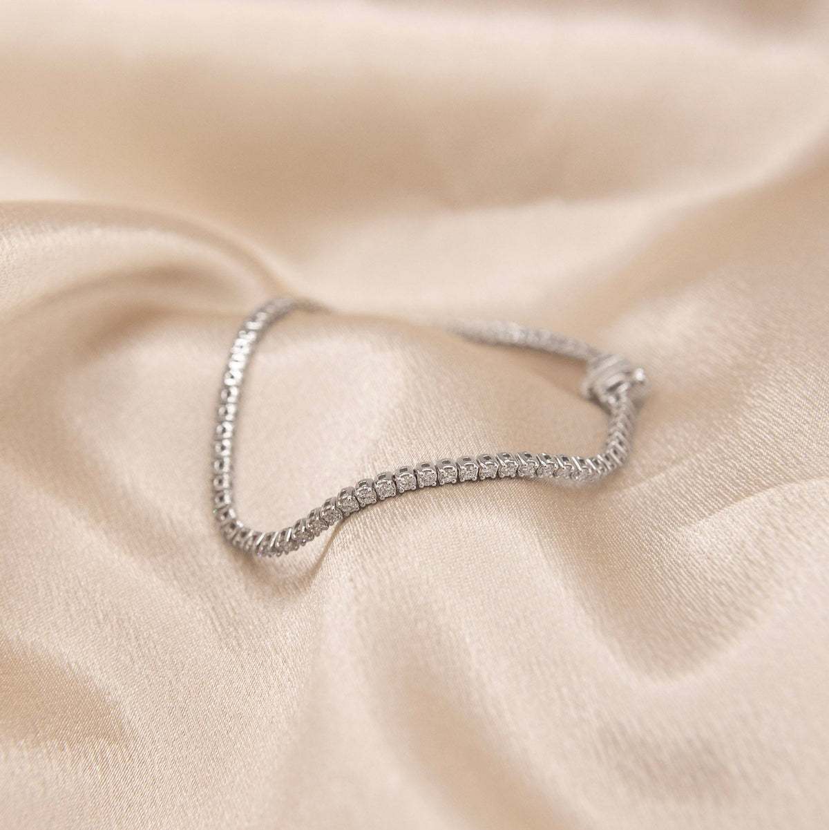 14k white gold diamond tennis bracelet tcw 2.0 | 7"