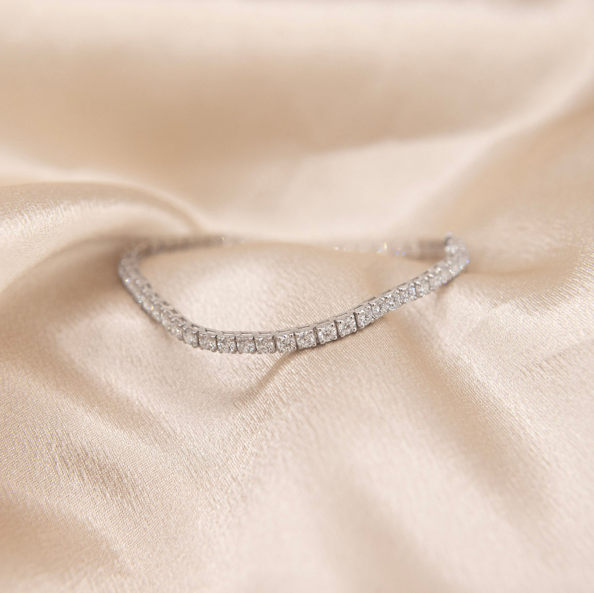 14k white gold diamond tennis bracelet tcw 4.98 | 7"