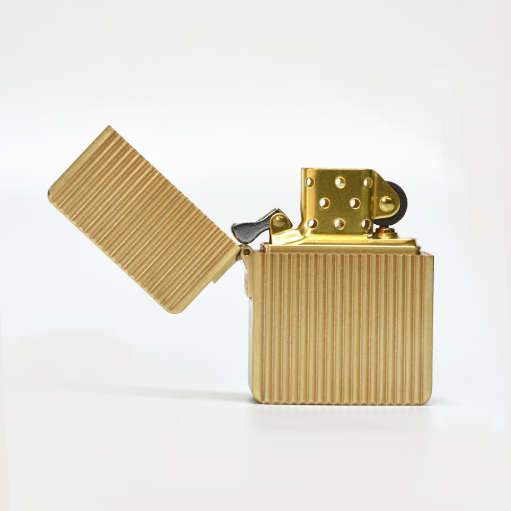 Large Kerosene Brass Fluted Lighter | Lifestyle