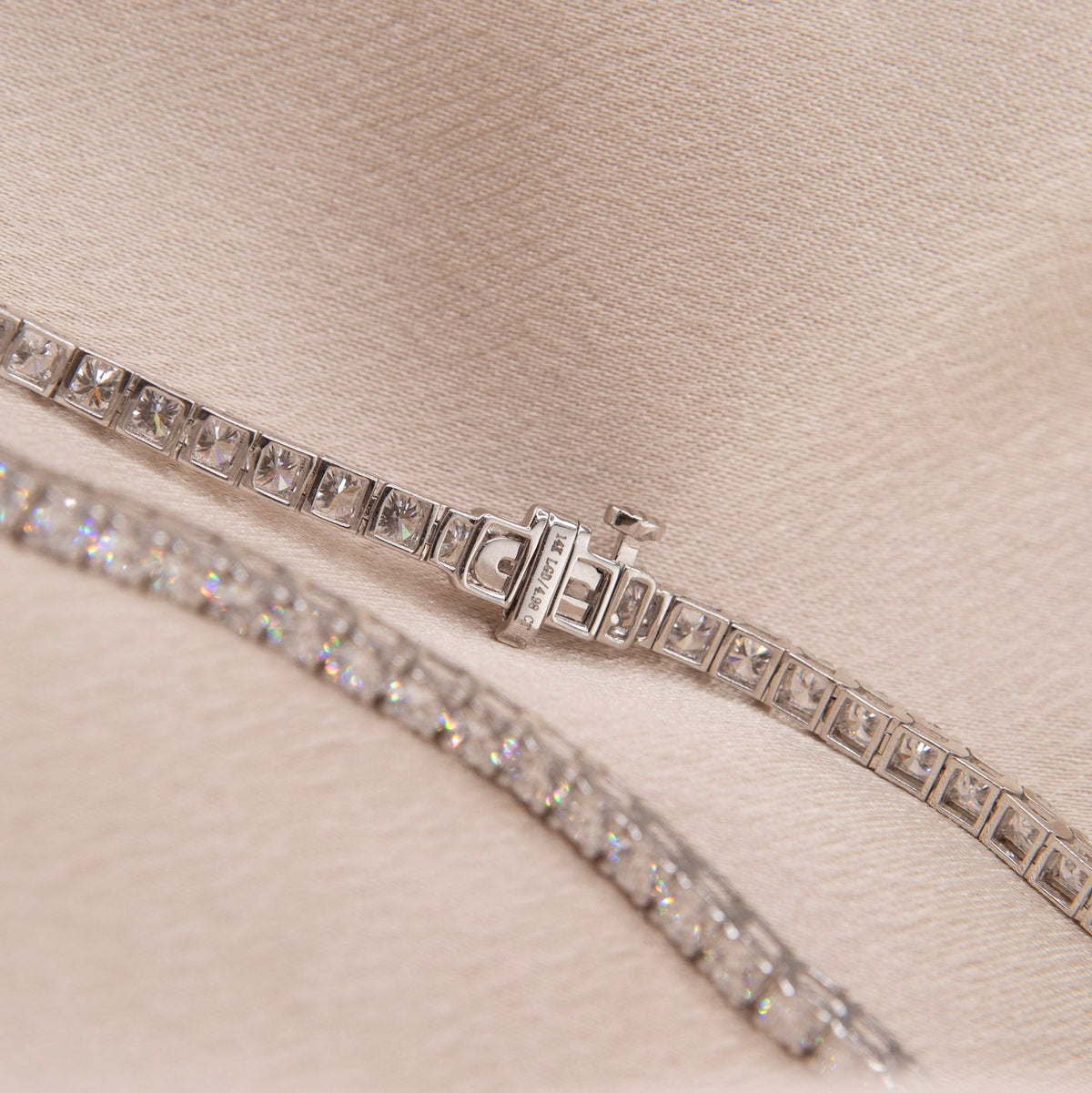14k white gold diamond tennis bracelet tcw 4.98 | 7"