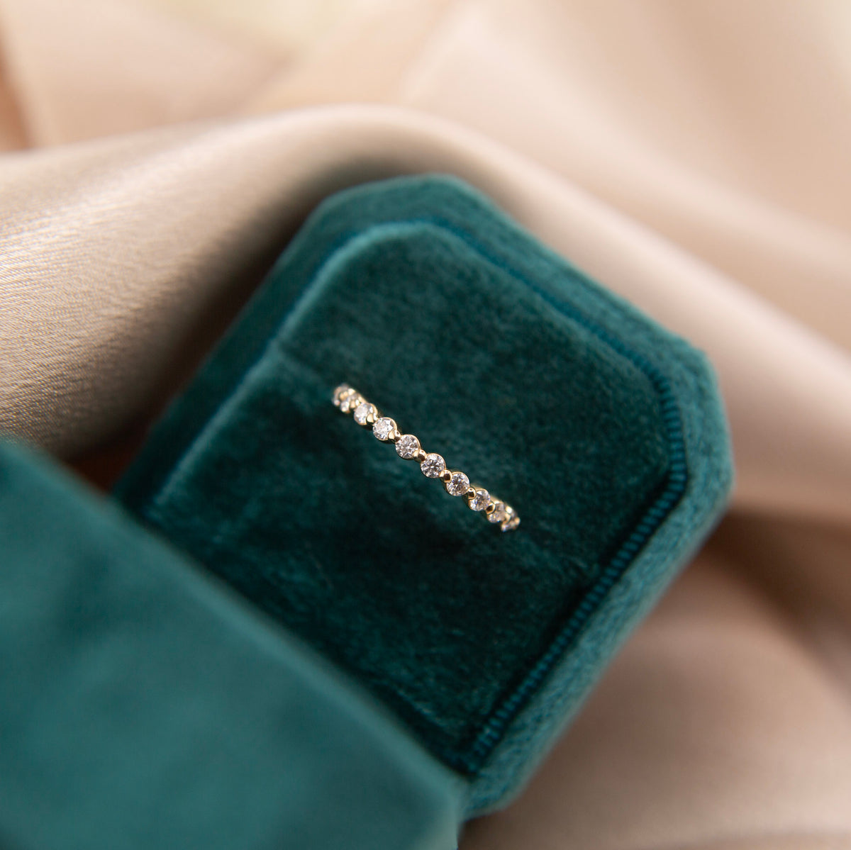 14K Yellow Gold Moissanite Anniversary Band