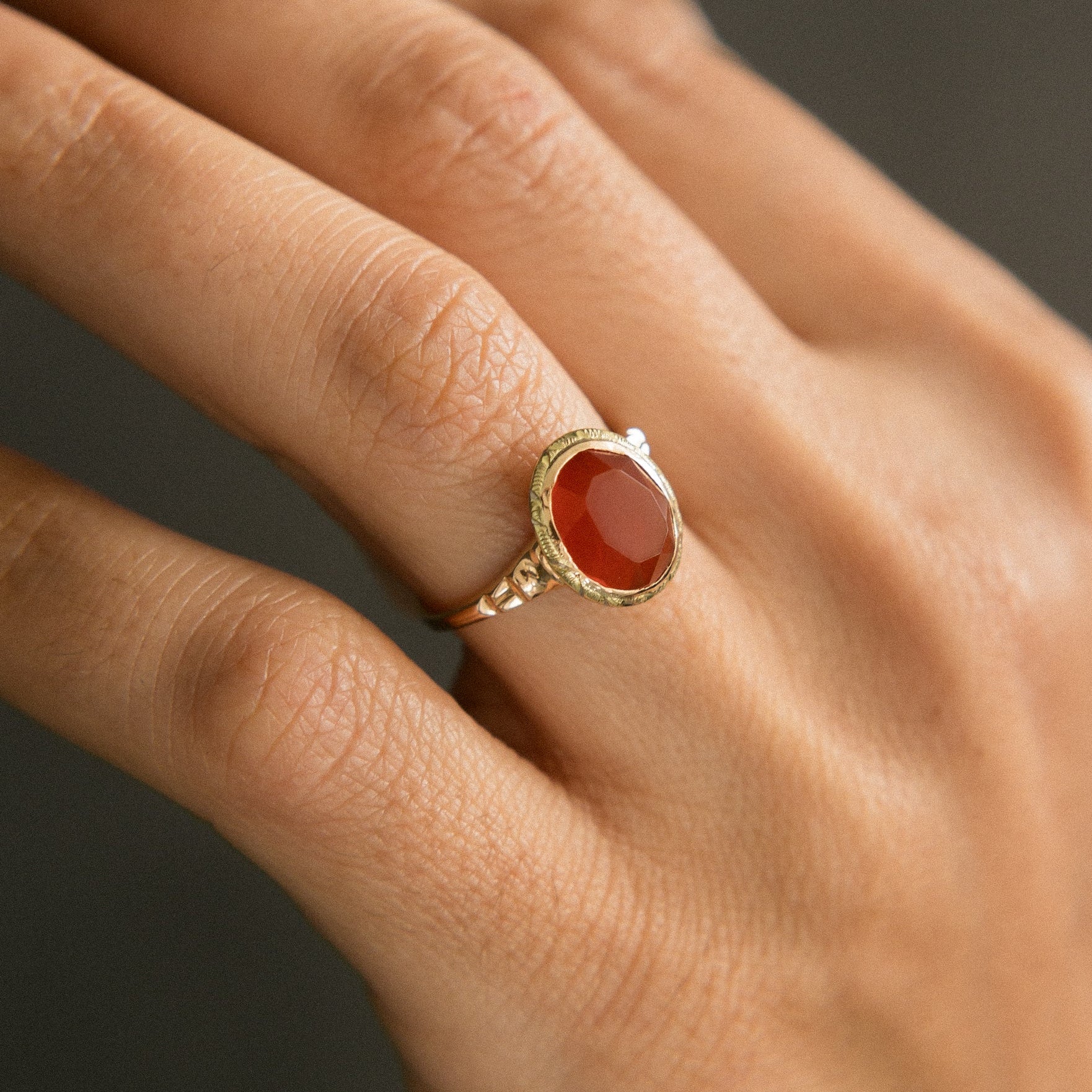 14k Victorian Carnelian Ring | sz 6