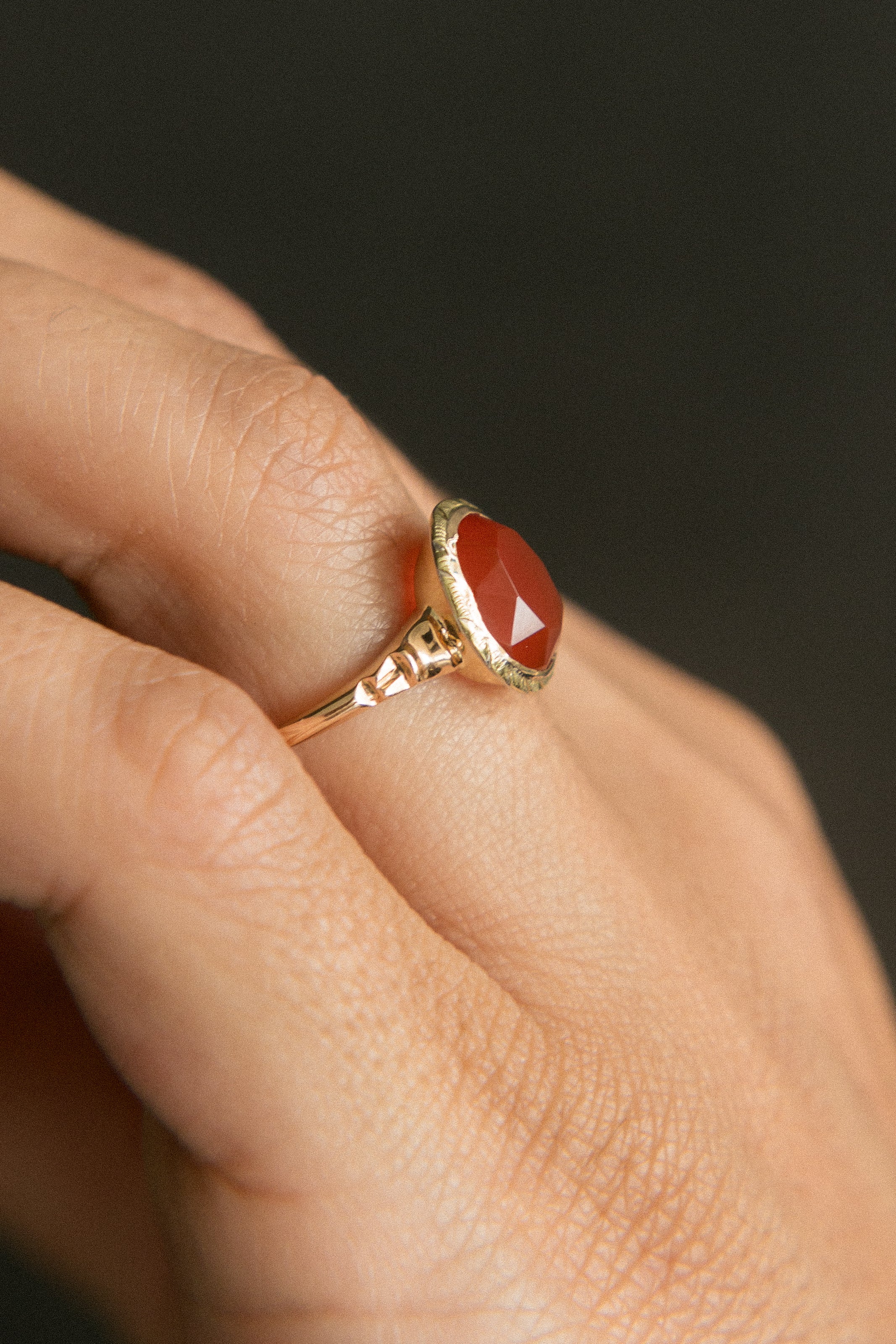 14k Victorian Carnelian Ring | sz 6