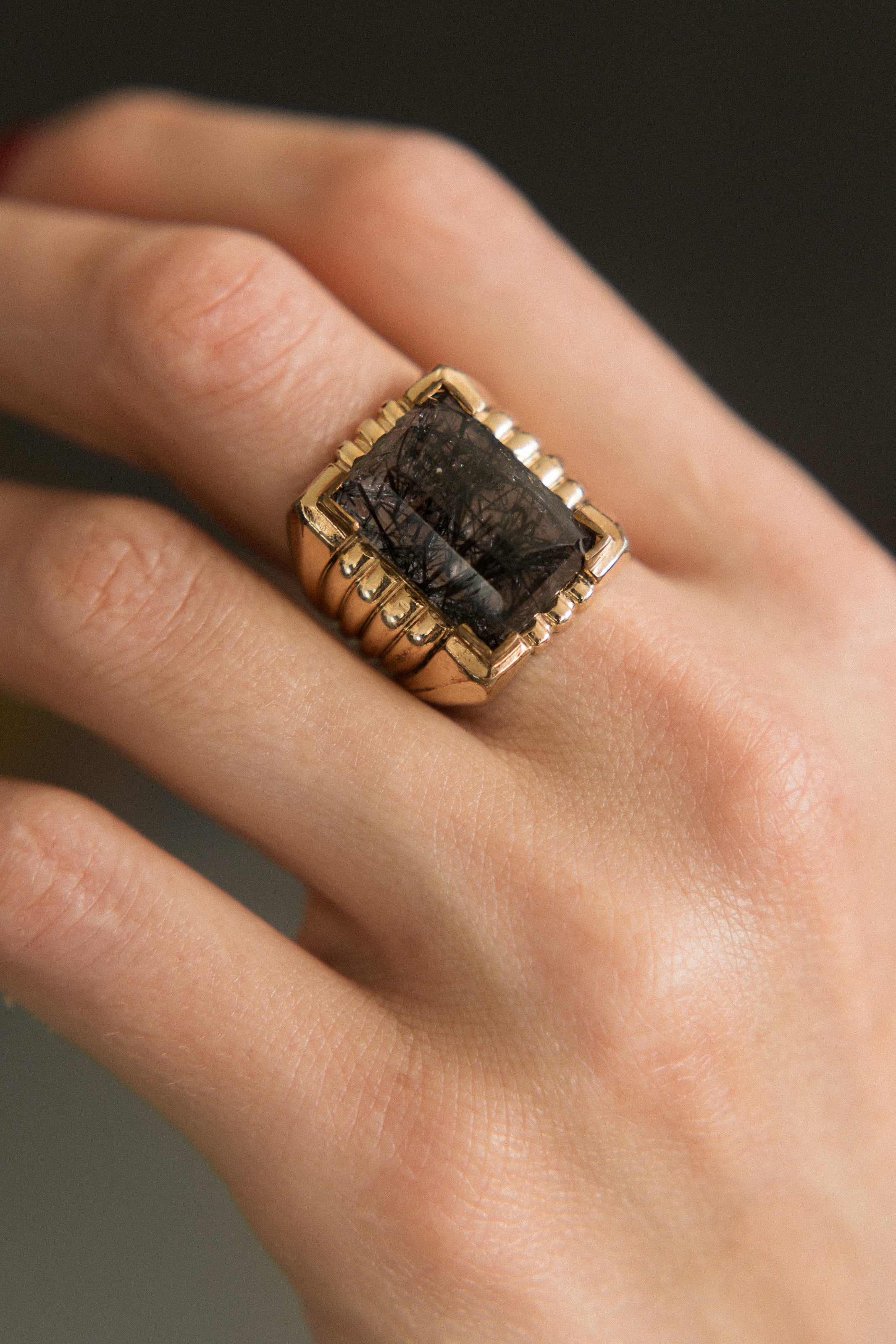 Rutilated Quartz GF ring | sz 7.75