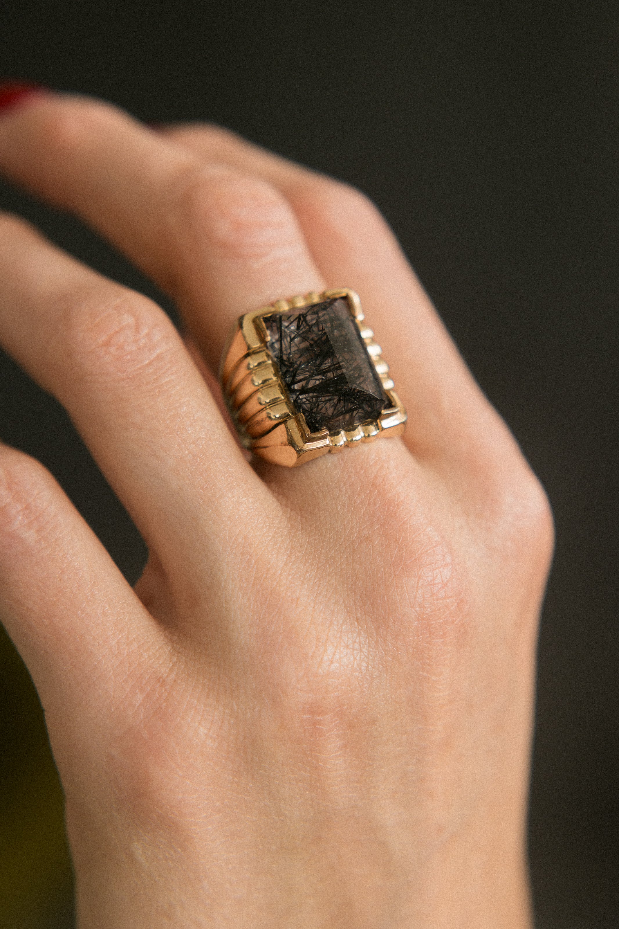 Rutilated Quartz GF ring | sz 7.75