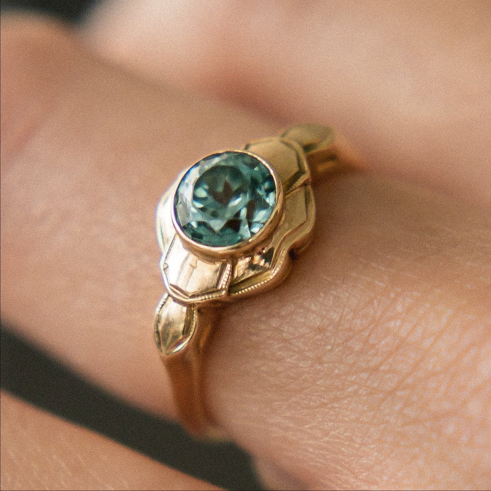 antique die struck topaz band