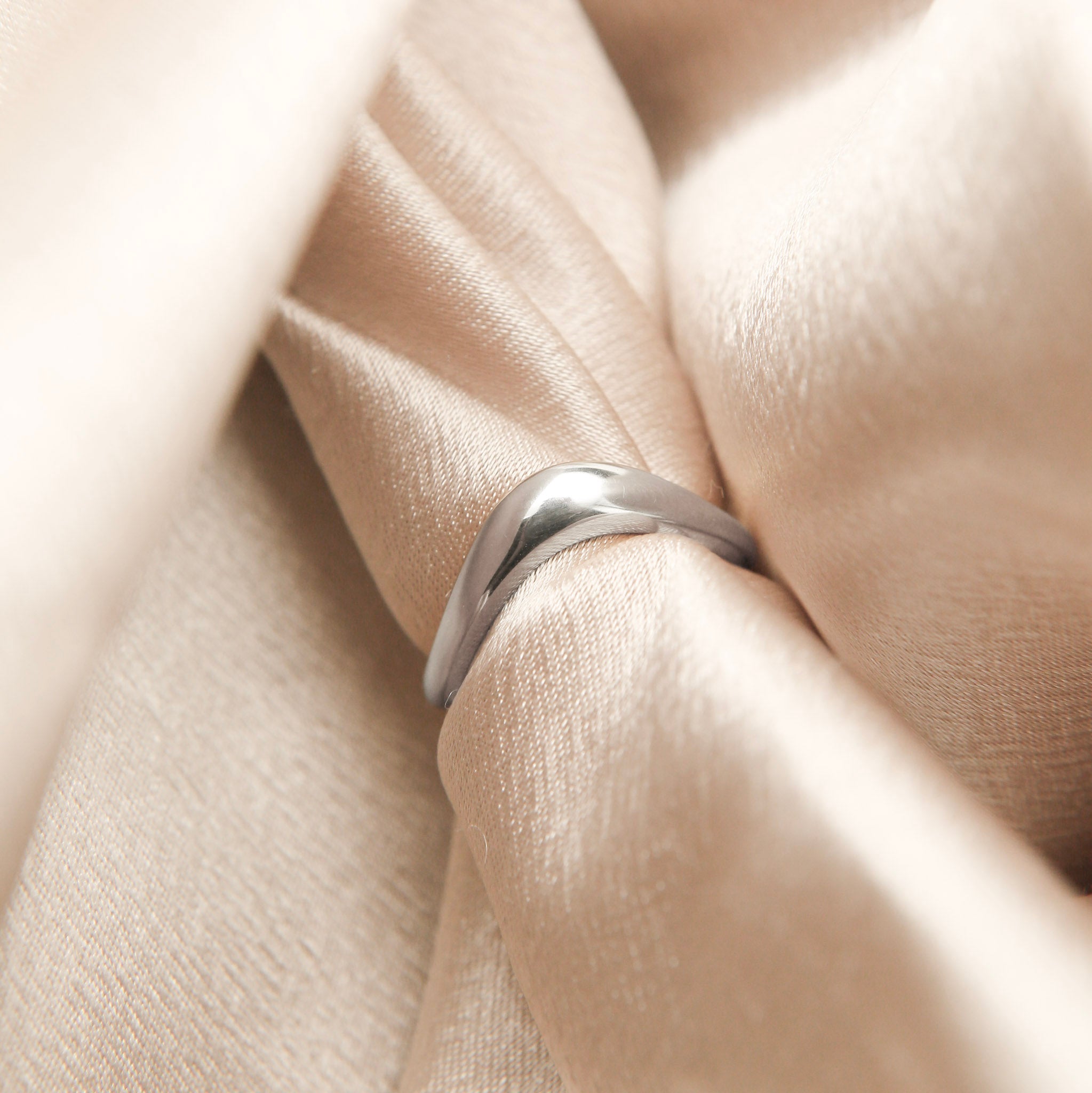 Image of silver band ring made by Cival Collective Jewelry Studio, Milwaukee, Wisconsin
